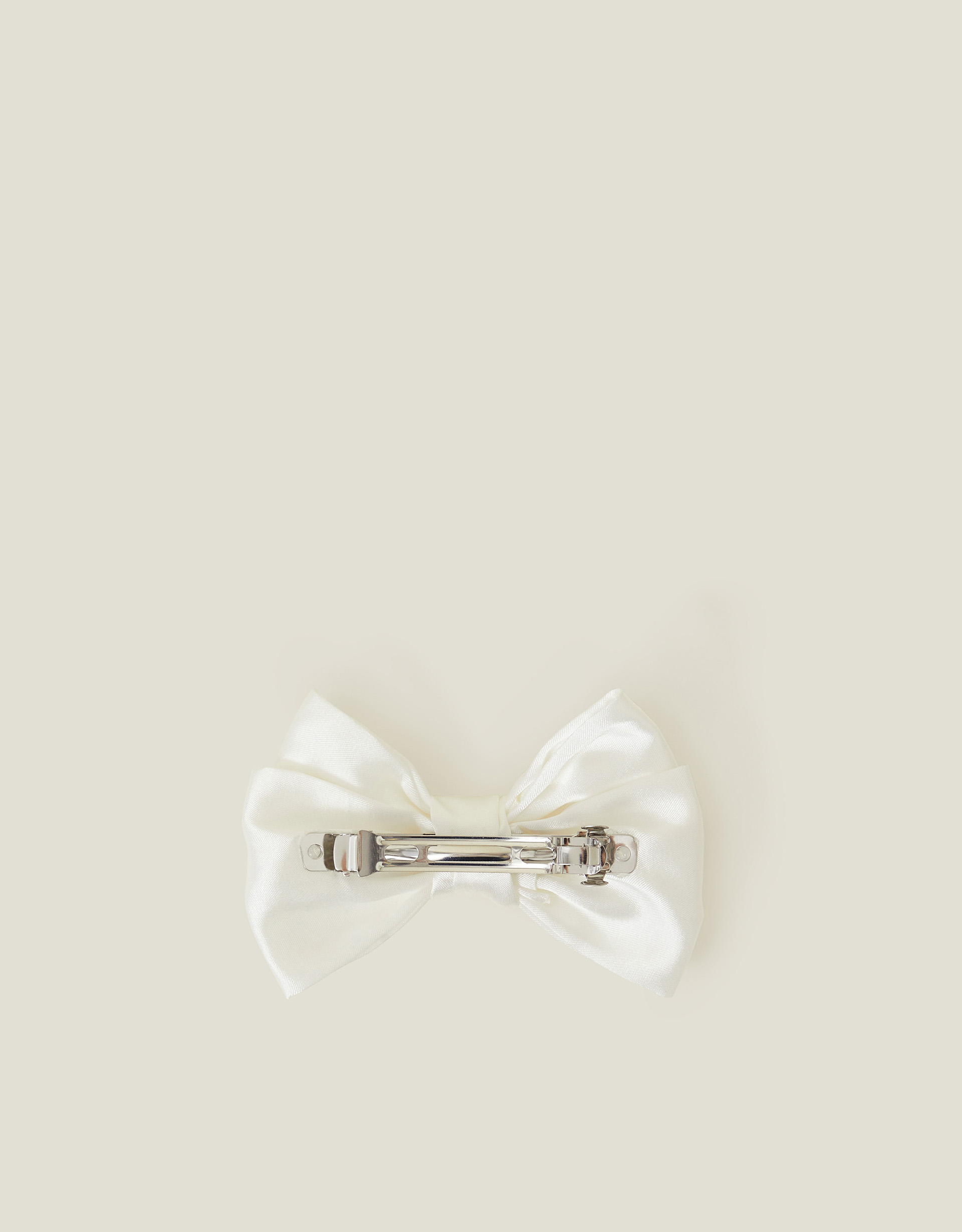 White Girls Large Pearl Bow Barrette Hair Clip - Accessorize