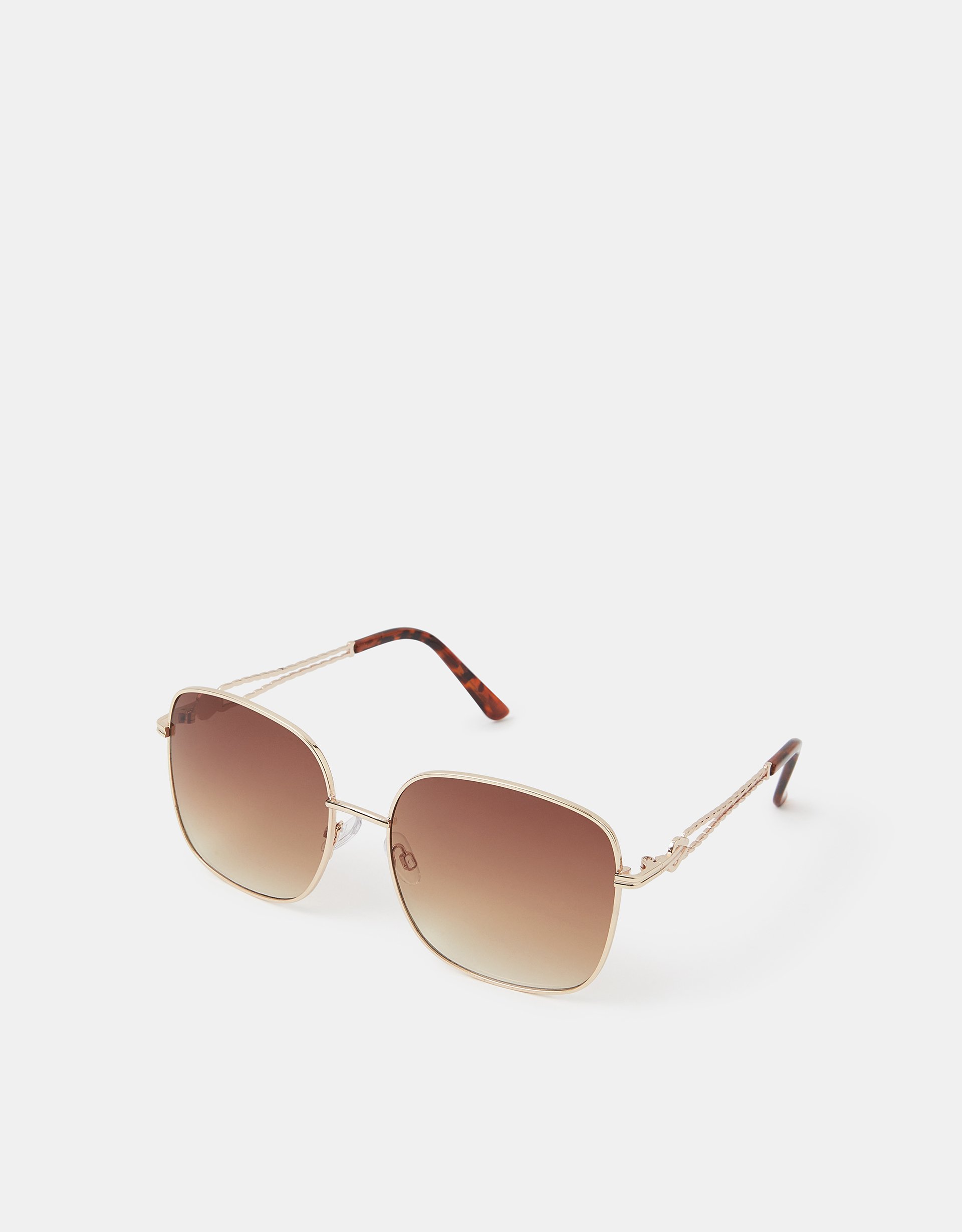Accessorize Large Square Sunglasses, Gold