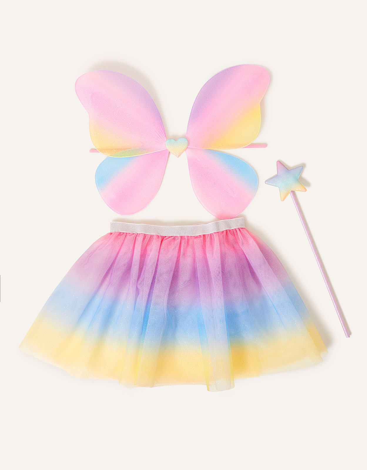 Pink, Blue and Yellow Rainbow Dress Up Set, Size: 28cm, Girl's - Accessorize
