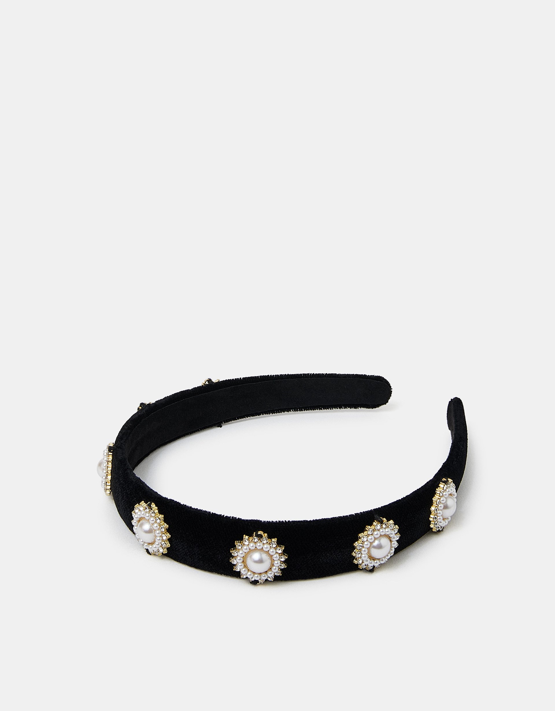 Black Pearl and Diamante Headband - Accessorize