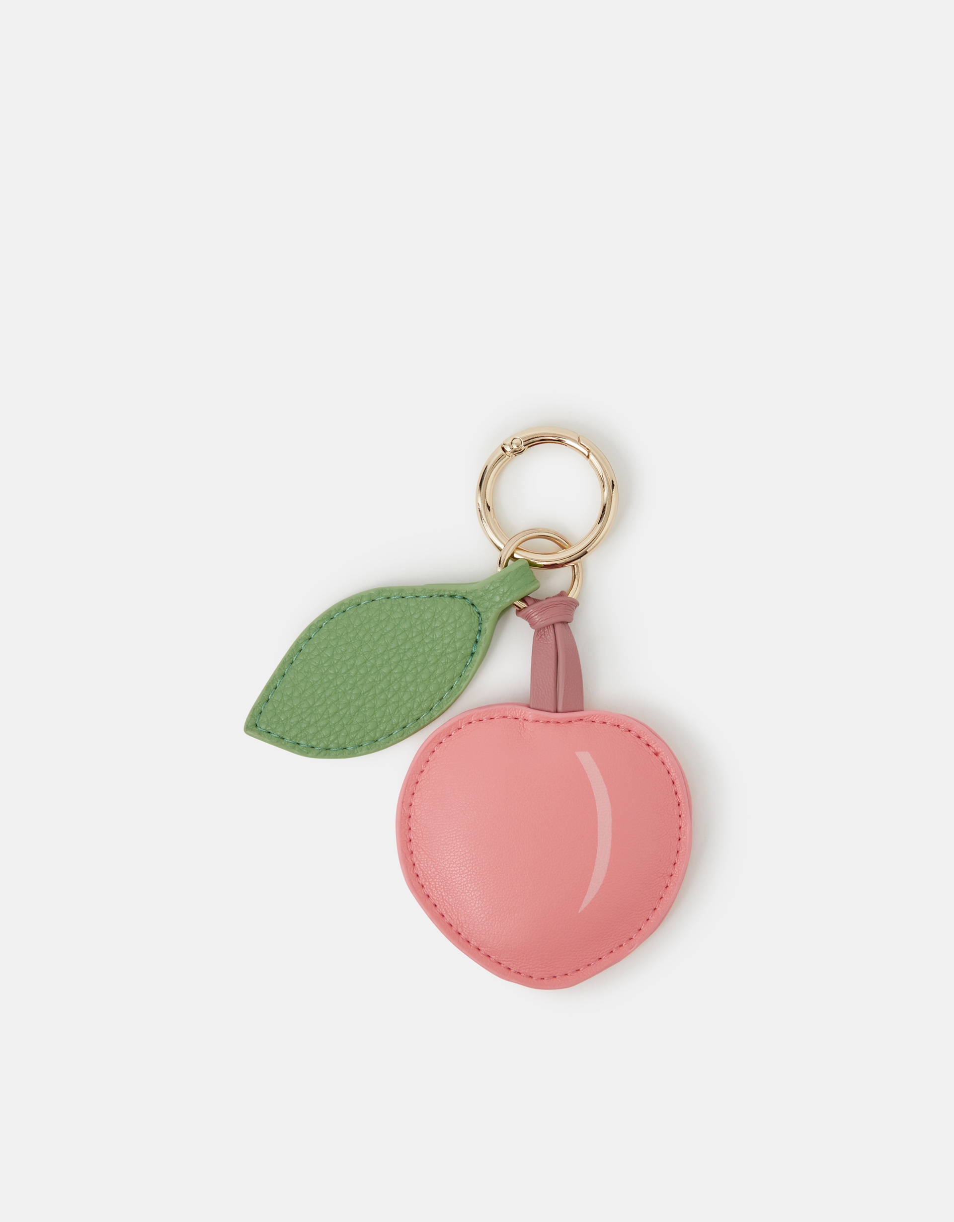 Accessorize Faux Leather Decor Bag Charm, Peach