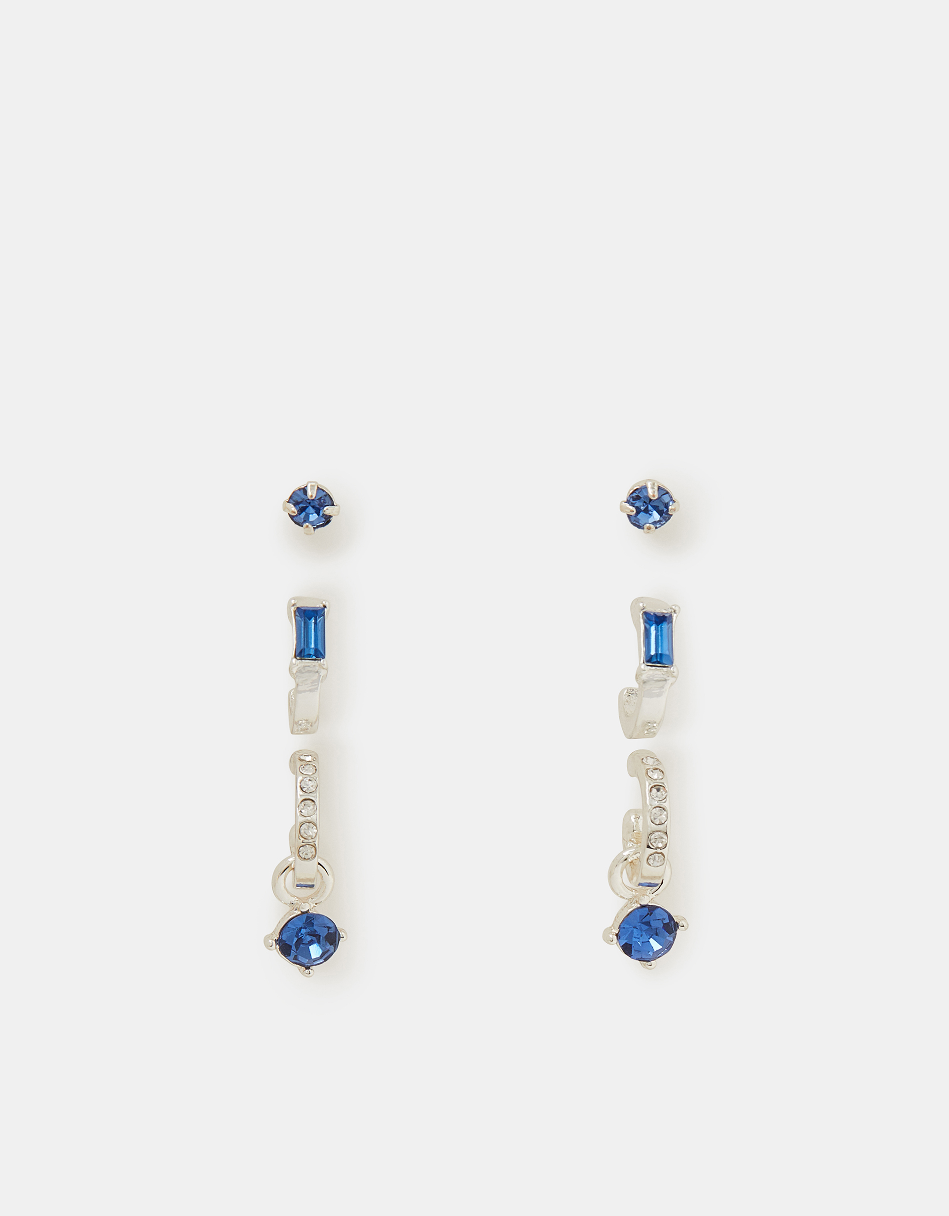 Accessorize Decor 3-Pack Sparkle Hoop Stud Earrings