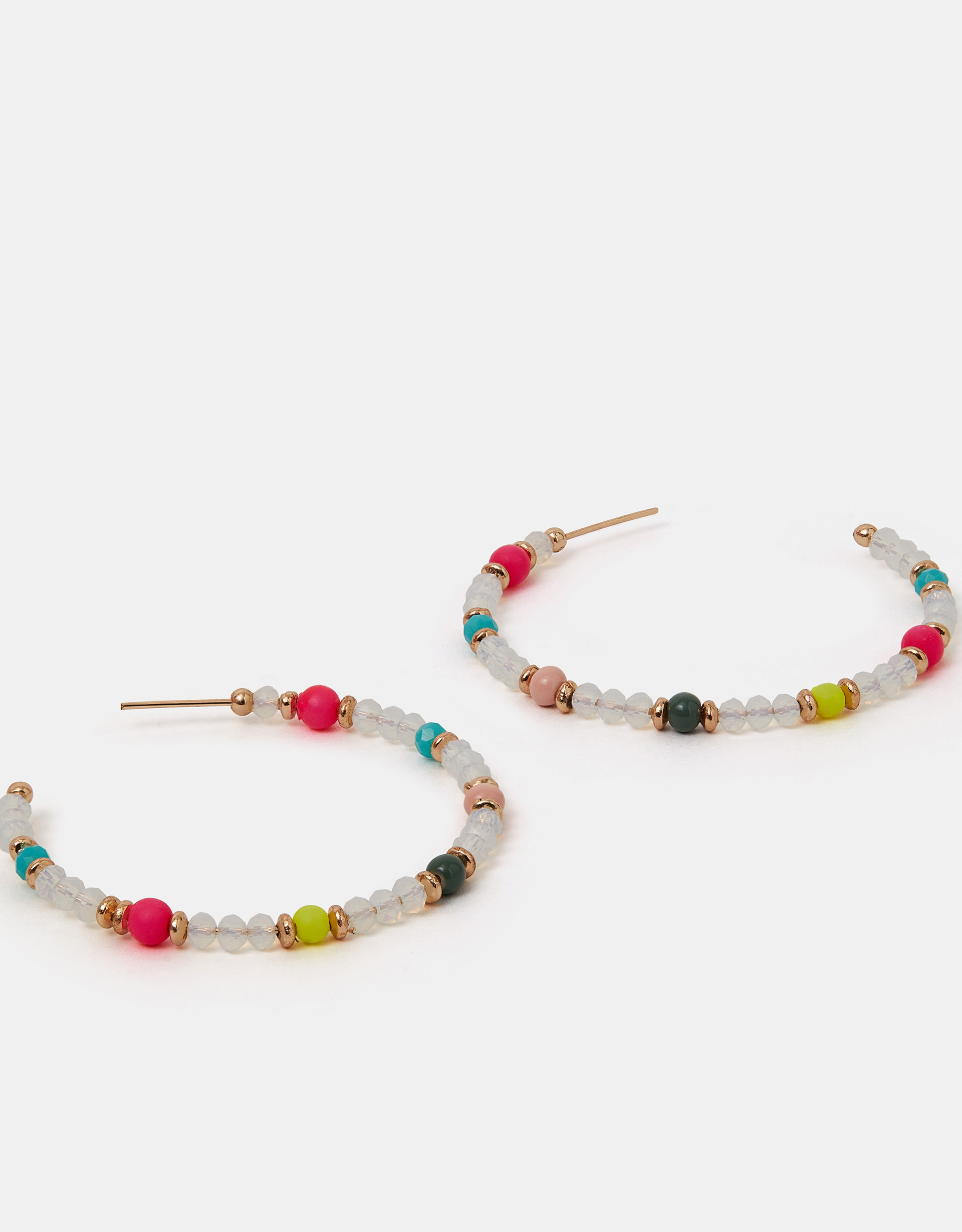 Mix Beaded Hoop Earrings - Accessorize