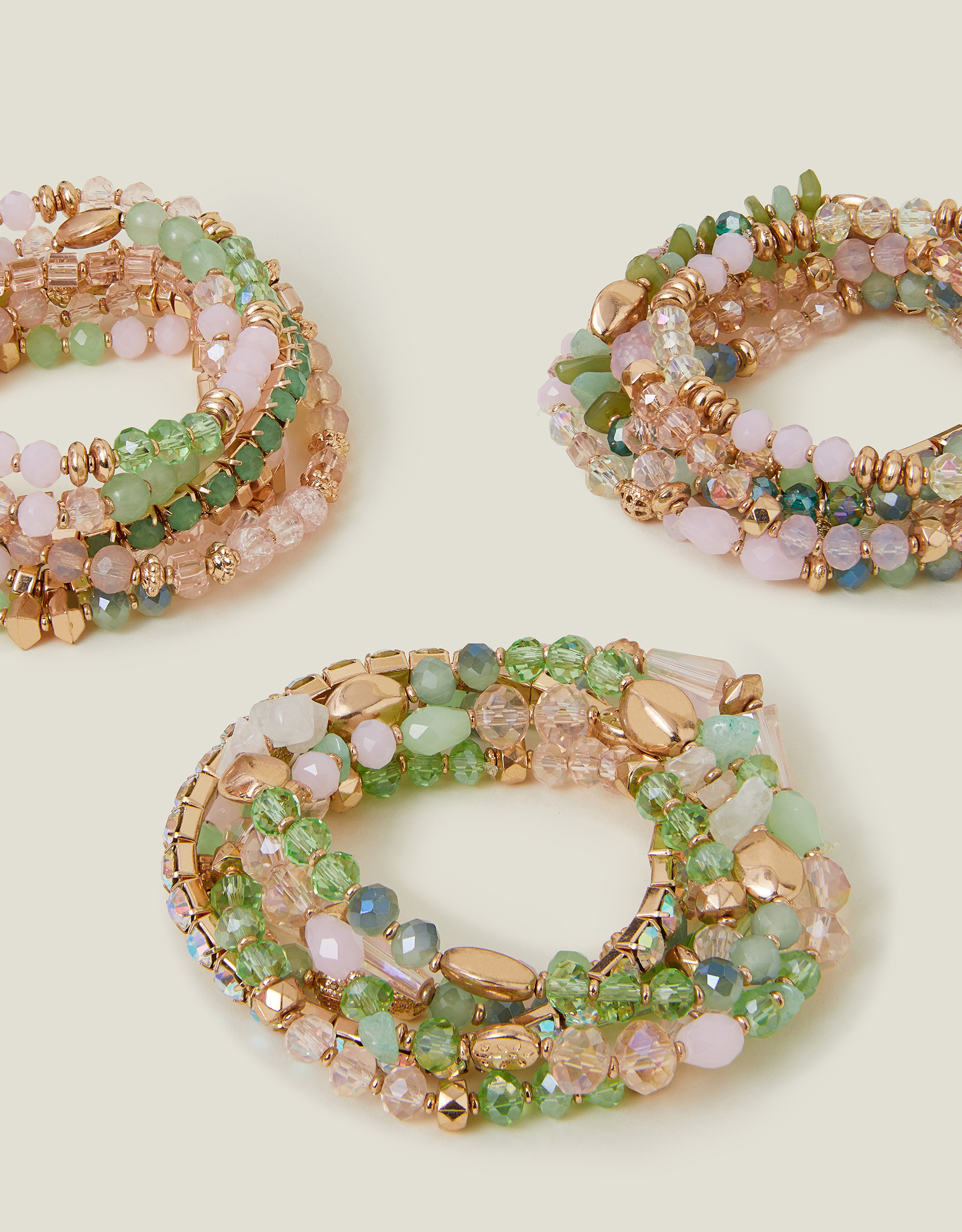 Gold Jewel Bead Stretch Bracelet Multipack - Accessorize