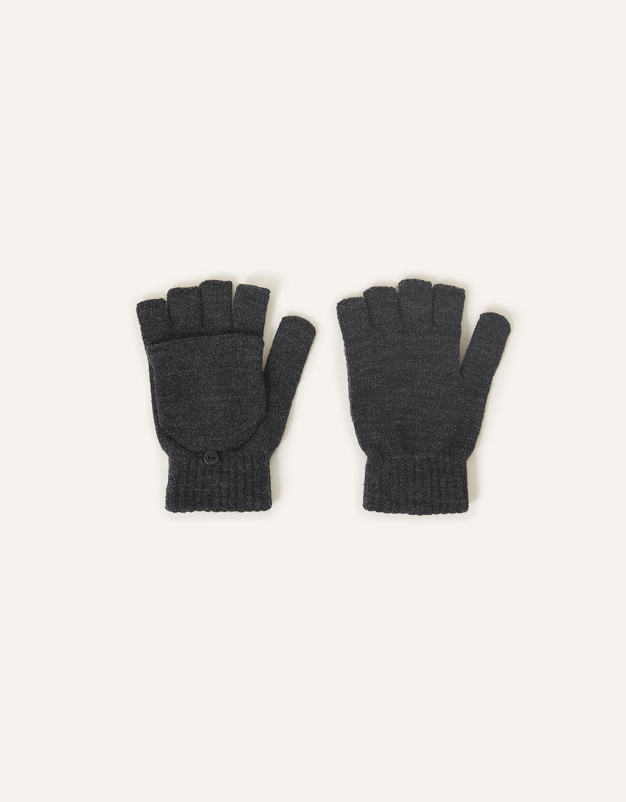 Accessorize Grey Plain Capped Gloves, Size: One Size