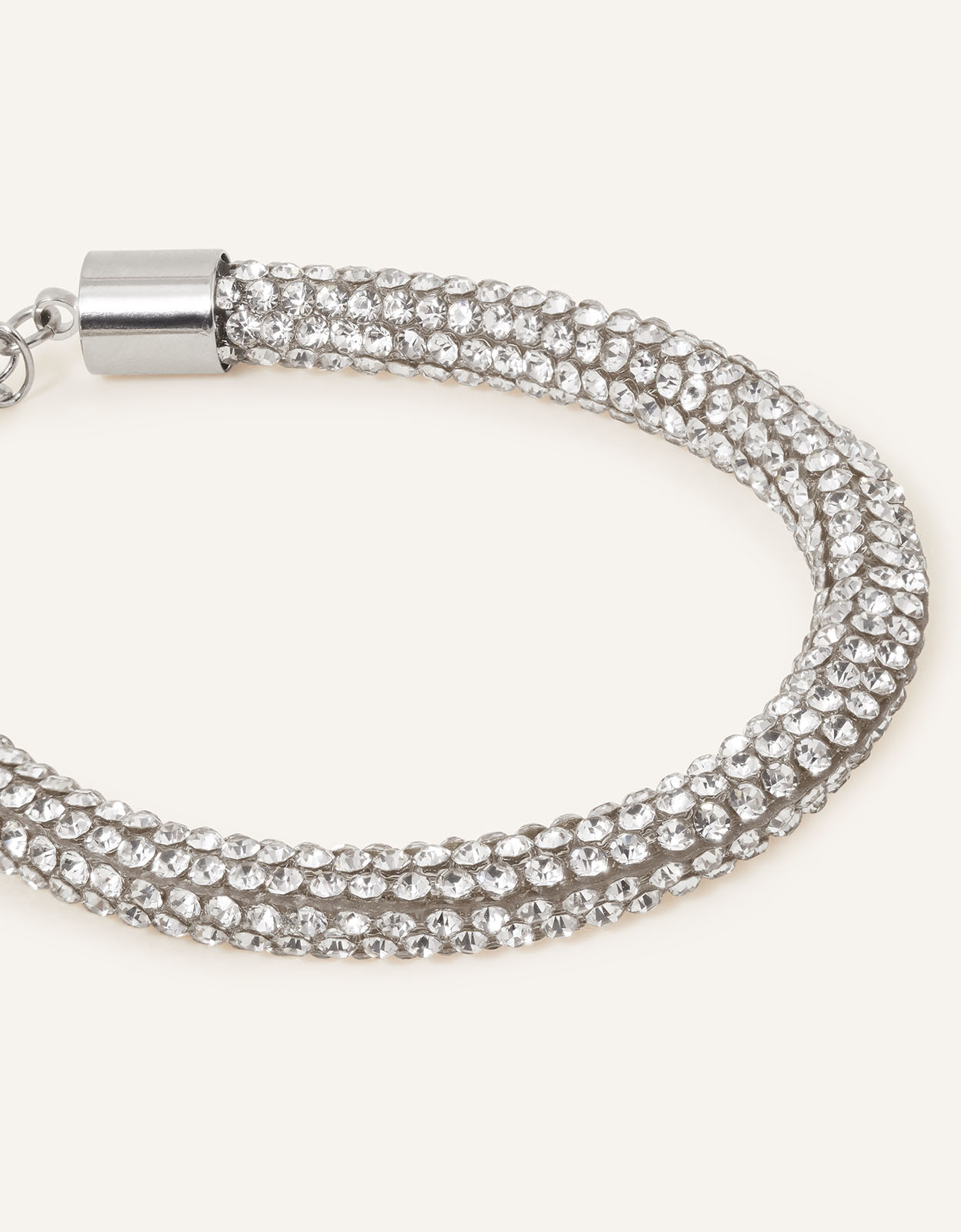 Accessorize Women's Rhinestone Tube Bracelet, Size: 22cm