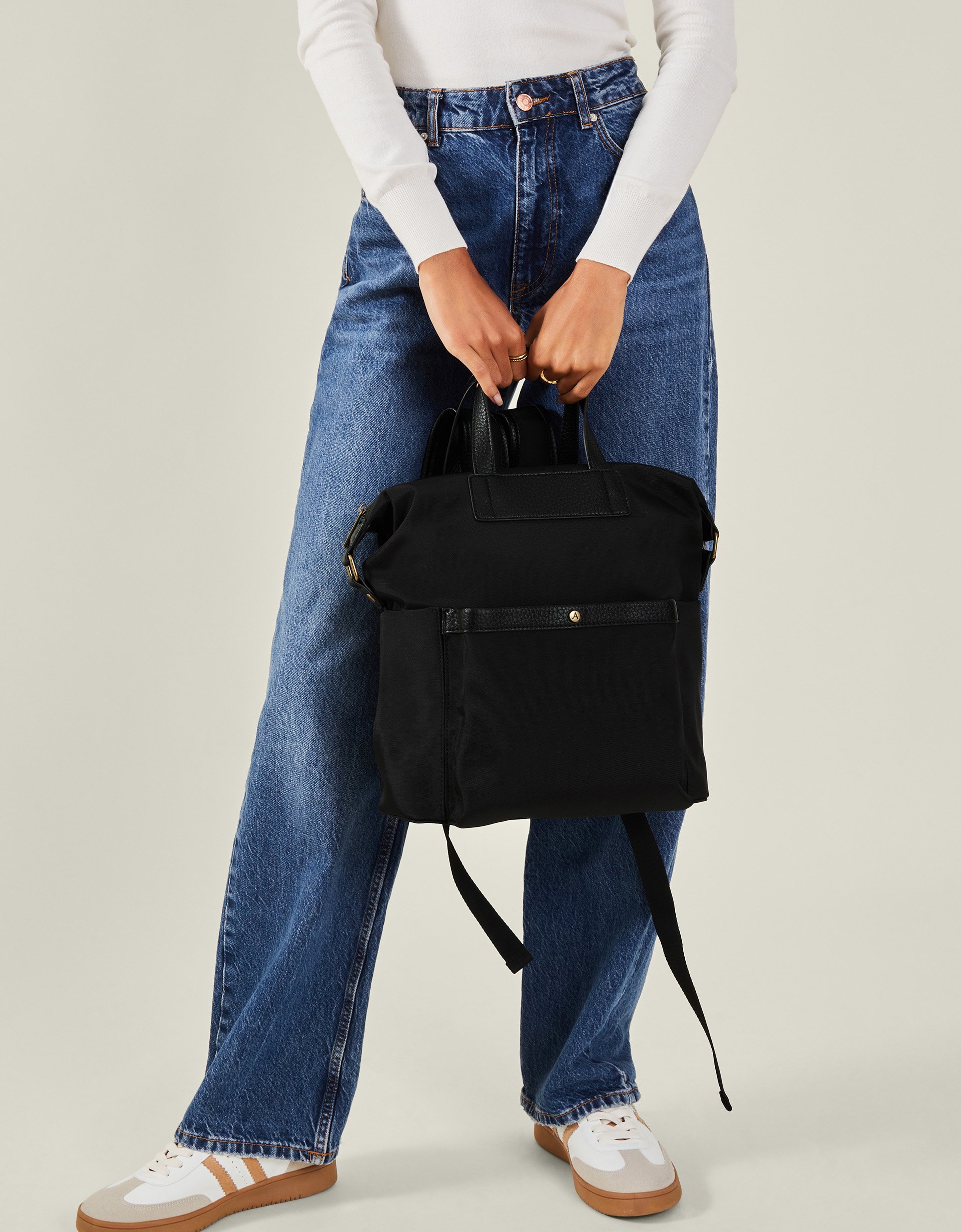 Black Nylon Canvas Backpack - Accessorize