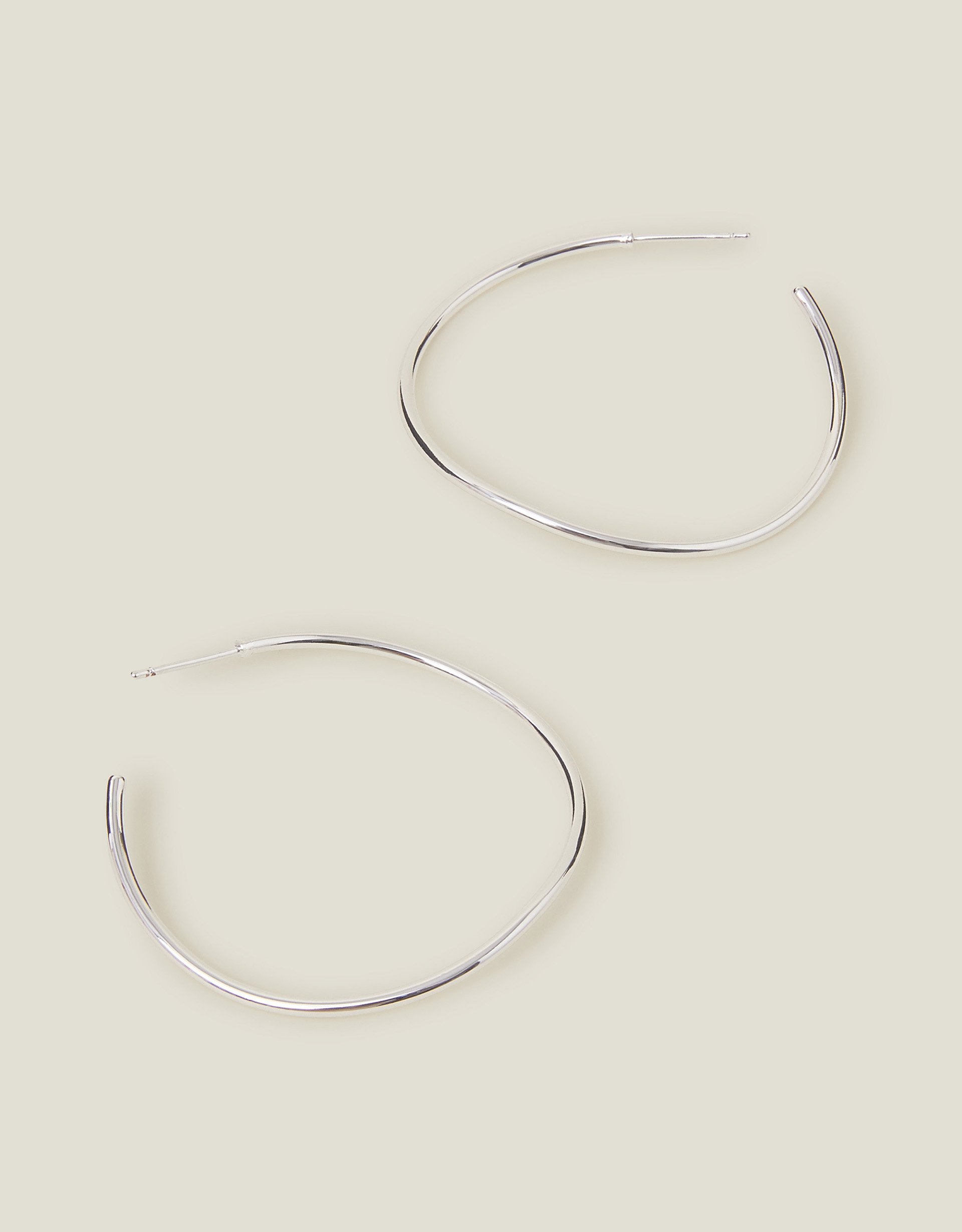 Multicolour Sterling Silver-plated Thin Molten Hoop Earrings - Accessorize