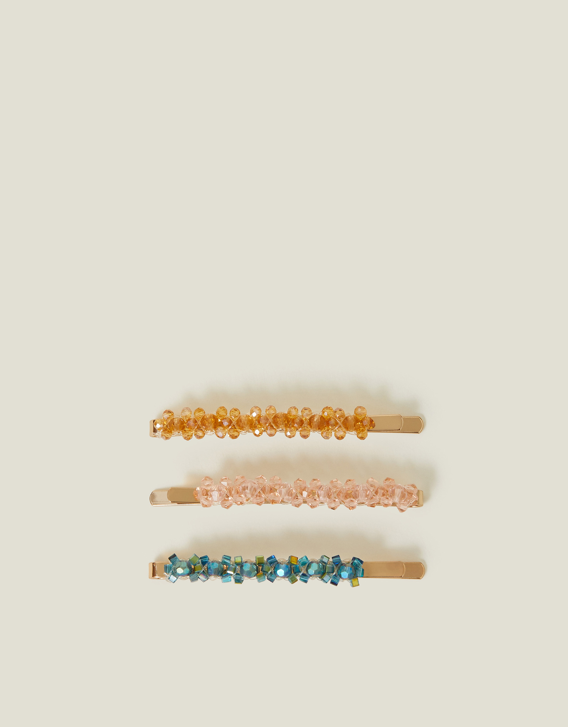 Gold 3-Pack Sparkle Gem Hair Slides - Accessorize