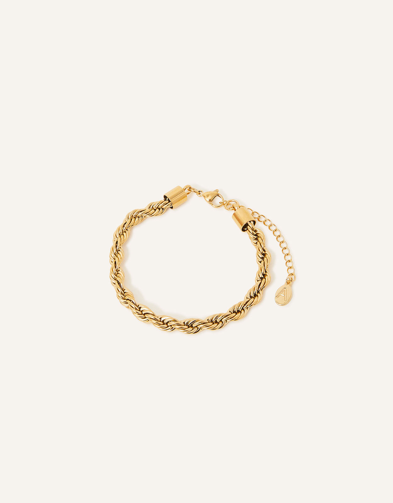 Accessorize Women's Gold Stainless Steel Twisted Chain Bracelet, Size: L 24 cm