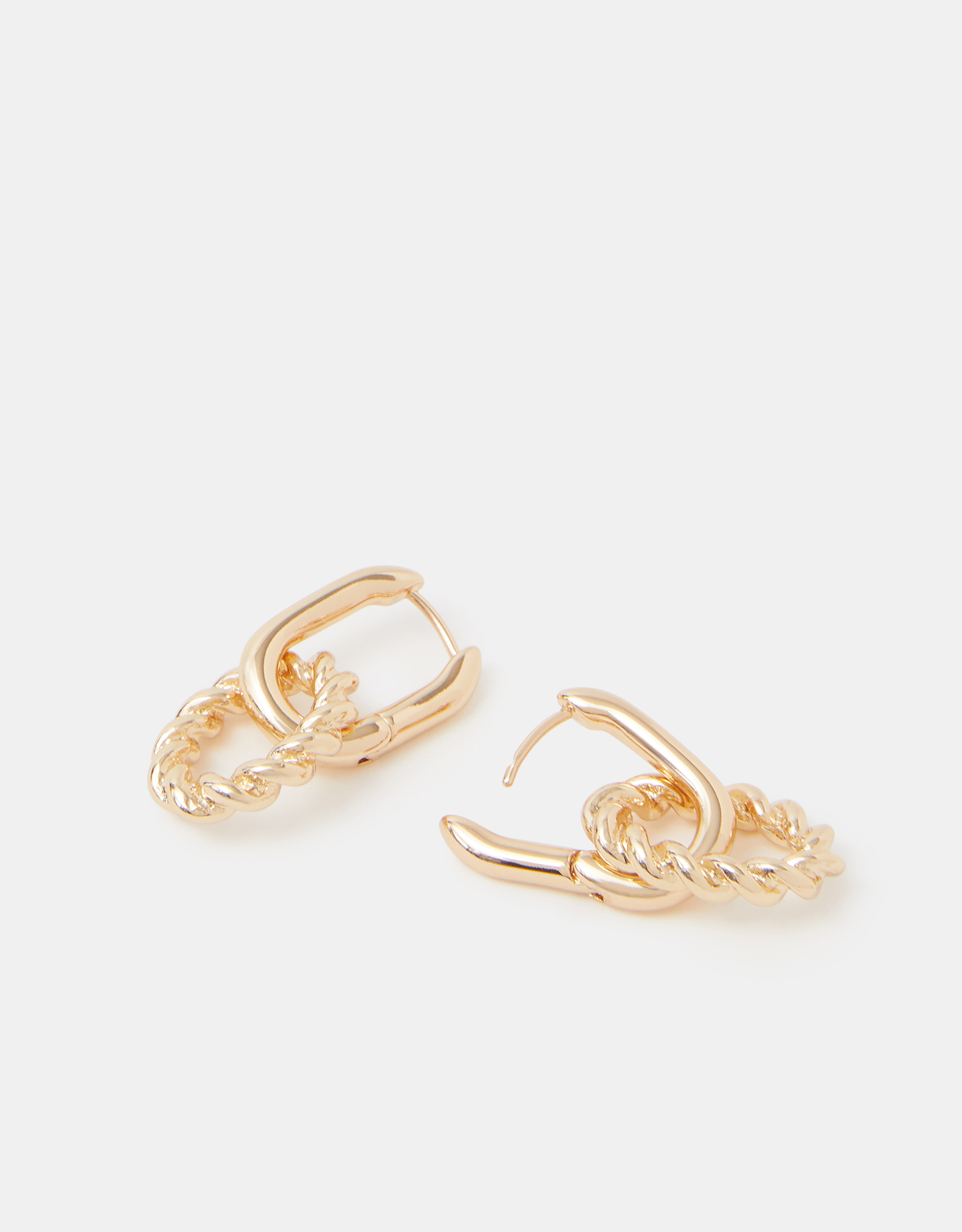 Gold Twist Link Drop Earrings - Accessorize