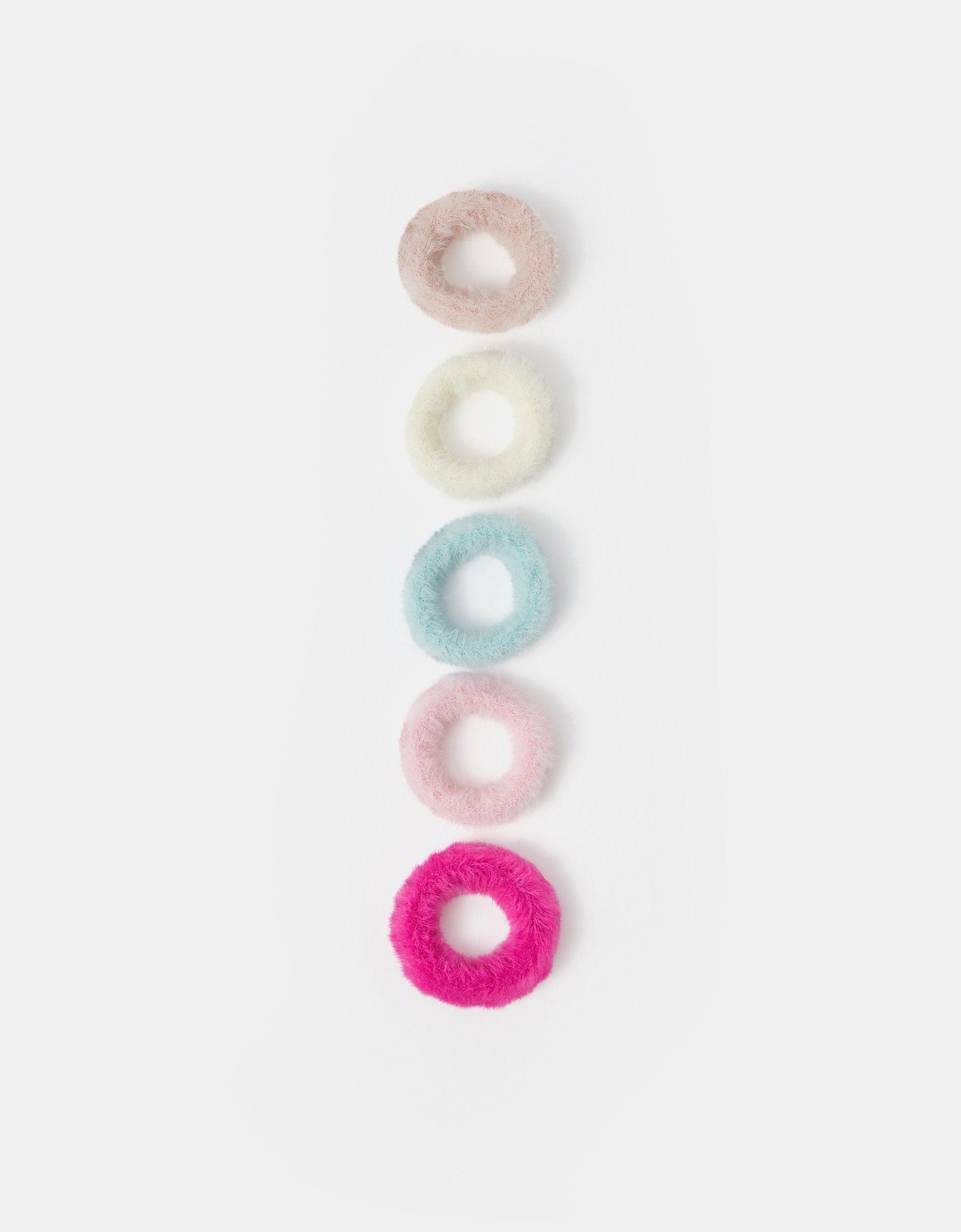White 5-Pack Girls Fluffy Hair Bands - Accessorize