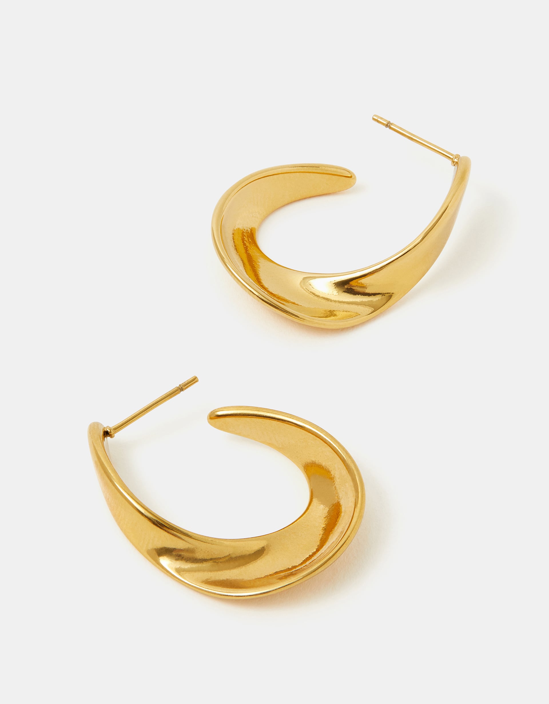 Accessorize - Gift for her, Stainless Steel Oval Twist Hoop Earrings, Gold, Size: 3cm