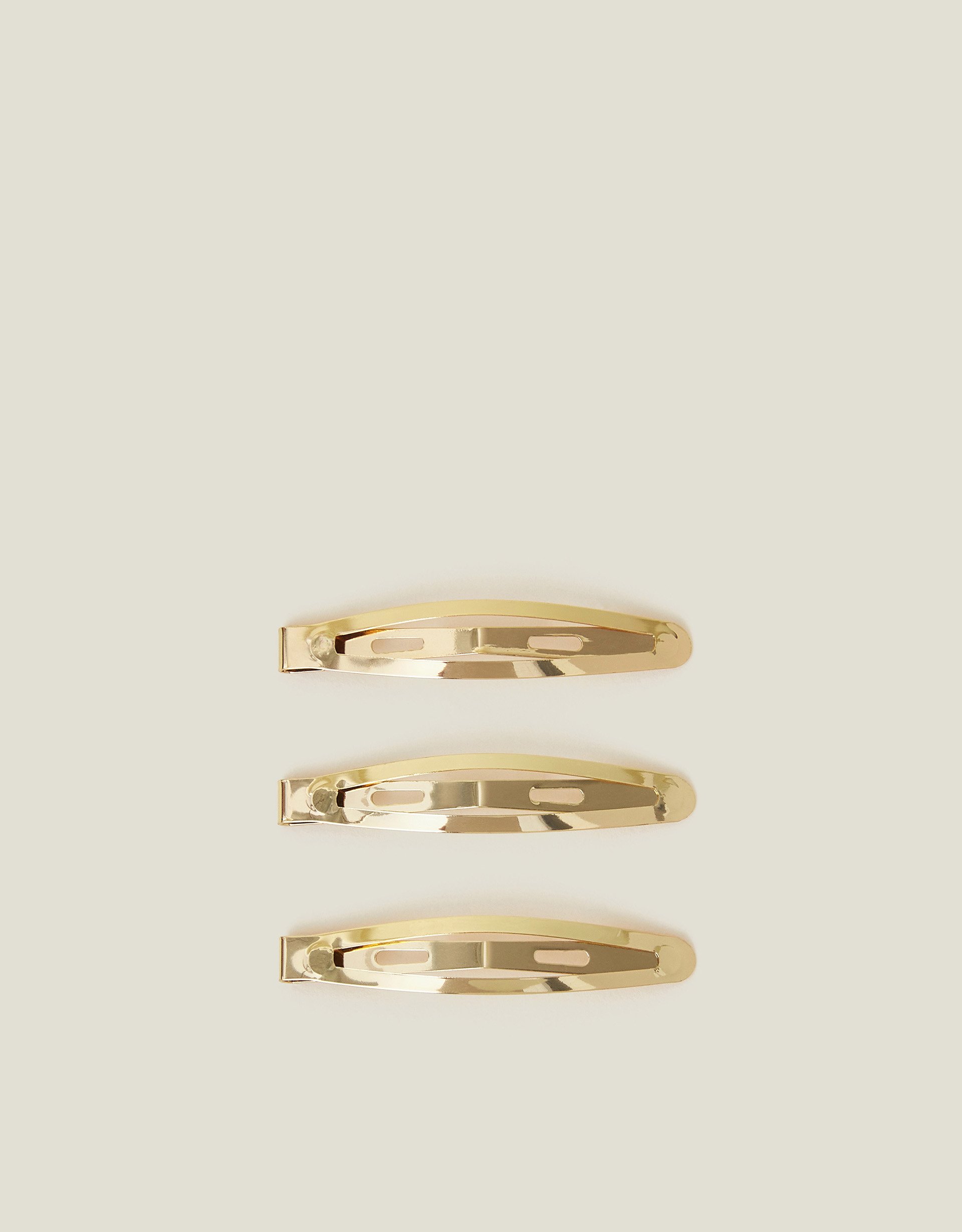 Gold Metal Snap Clips 4 Pack, Size: 5cm, Women's - Accessorize