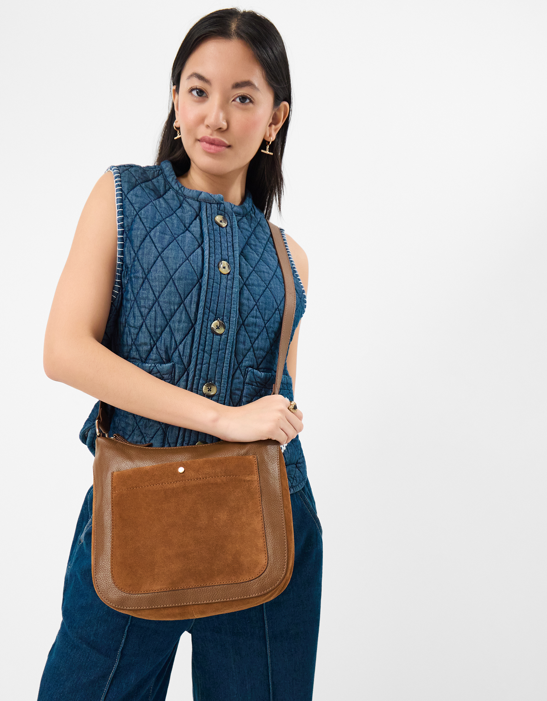 Leather Messenger Cross-body Bag - Accessorize