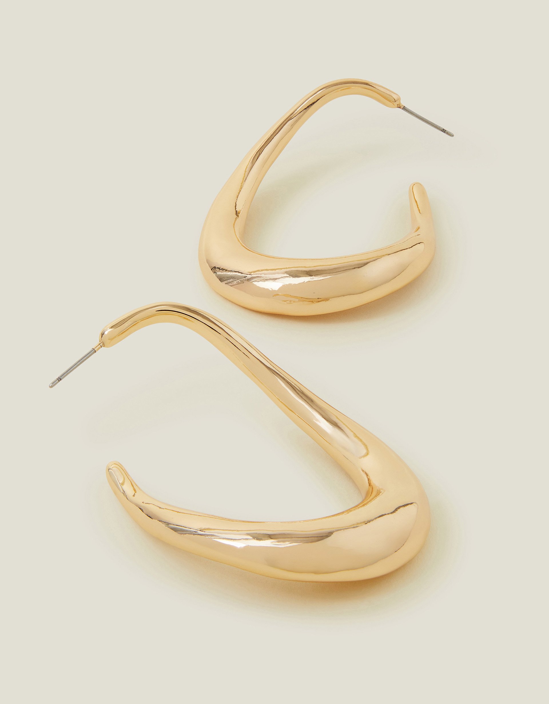 Gold Chunky Hoop Drop Earrings, Size: 5cm, Women's - Accessorize