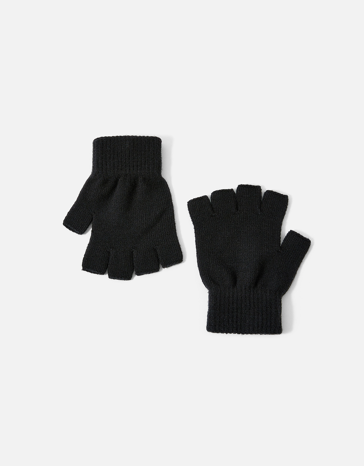 Accessorize Black Fingerless Soft Knitted Gloves, Size: 16x9cm