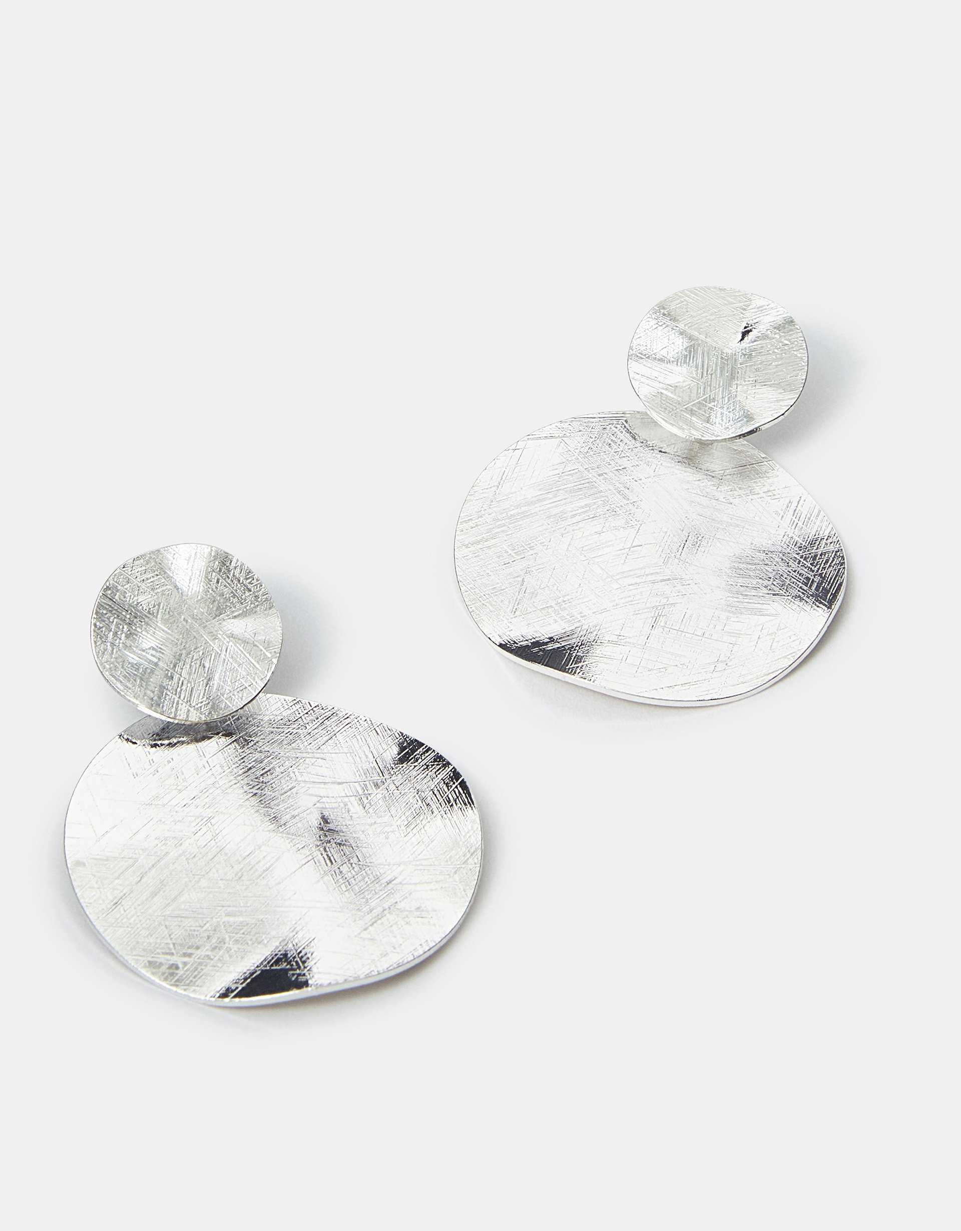 Red Textured Circle Drop Earrings - Accessorize