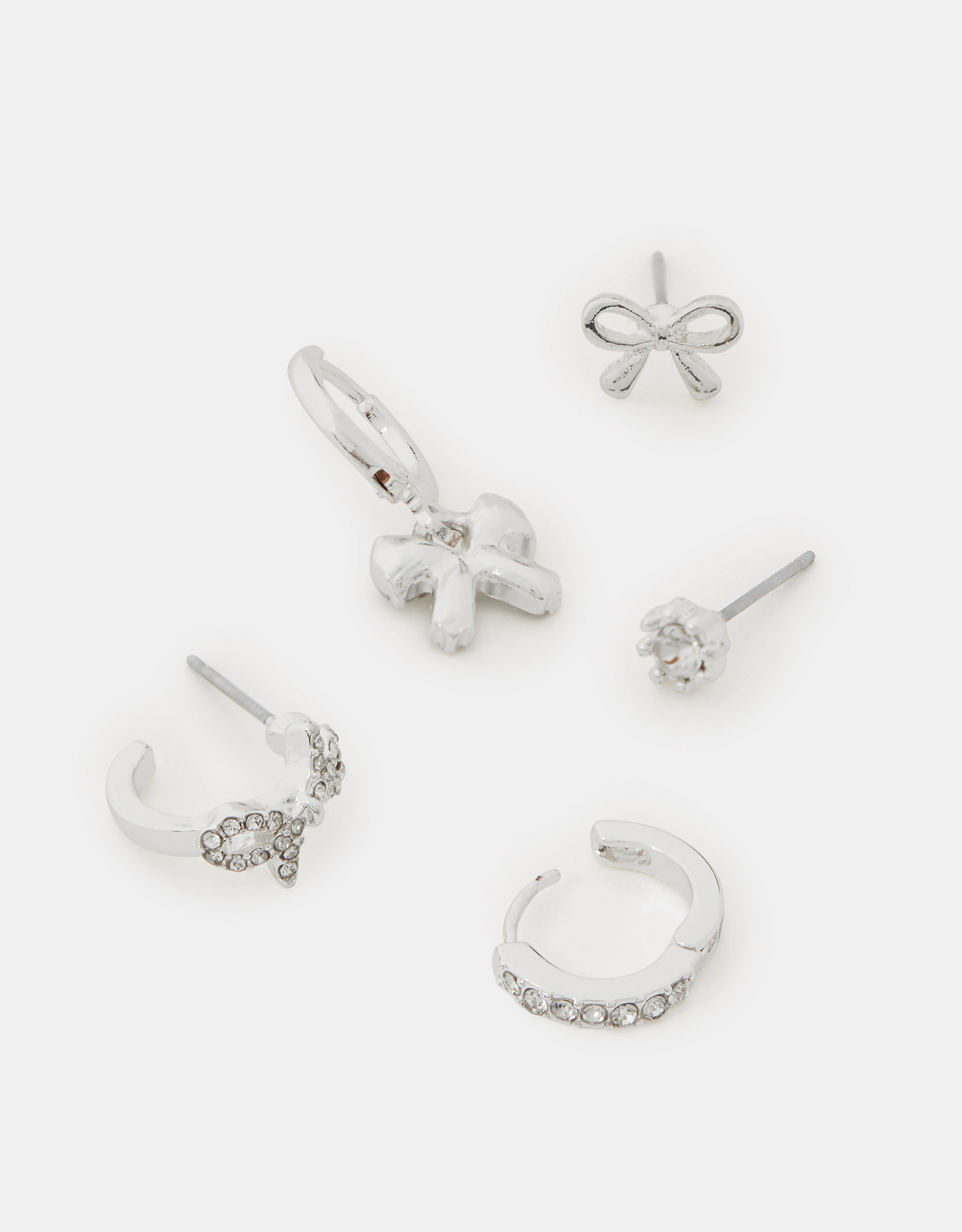 Accessorize 5-Pack Bow Stud & Hoop Earrings