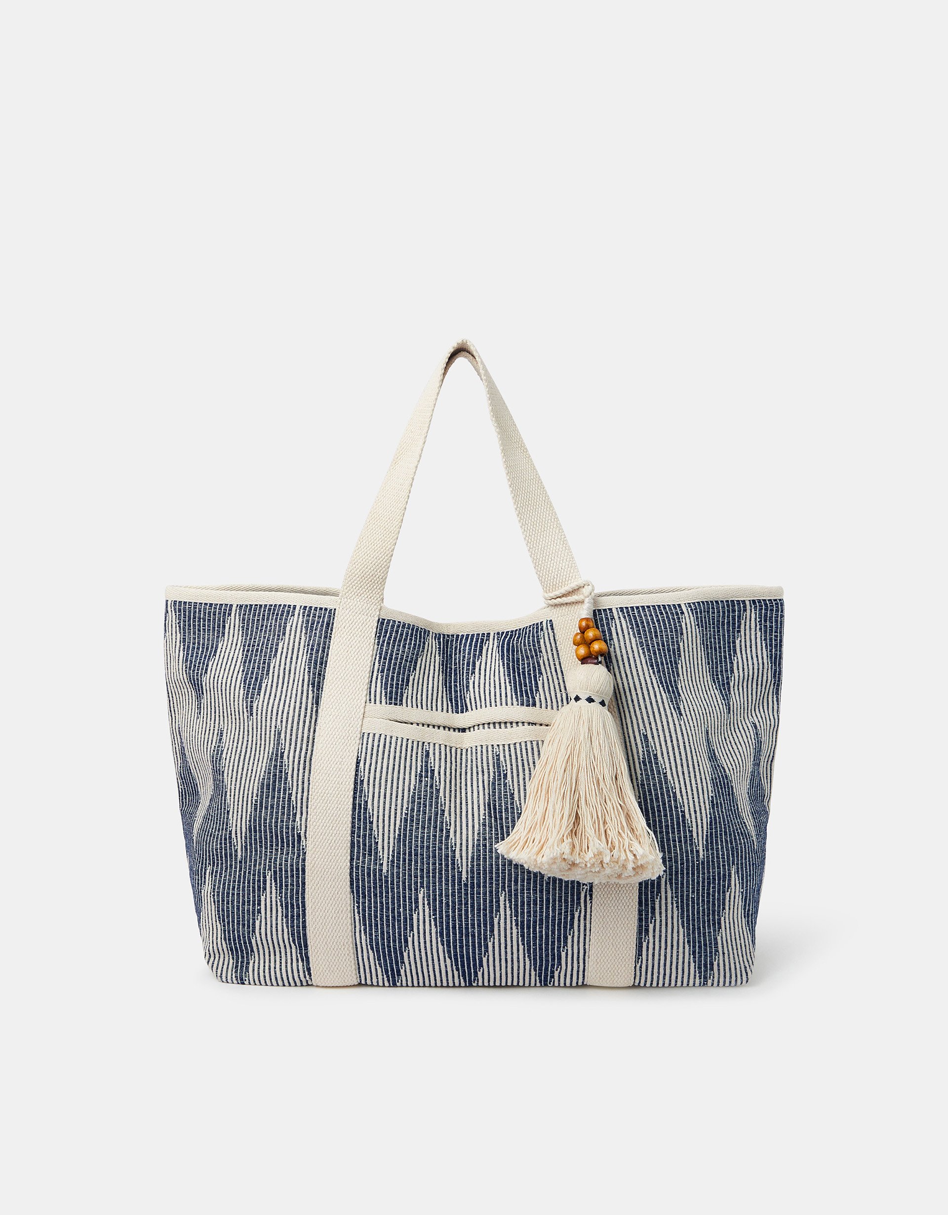 Chevron Canvas Beach Bag - Accessorize