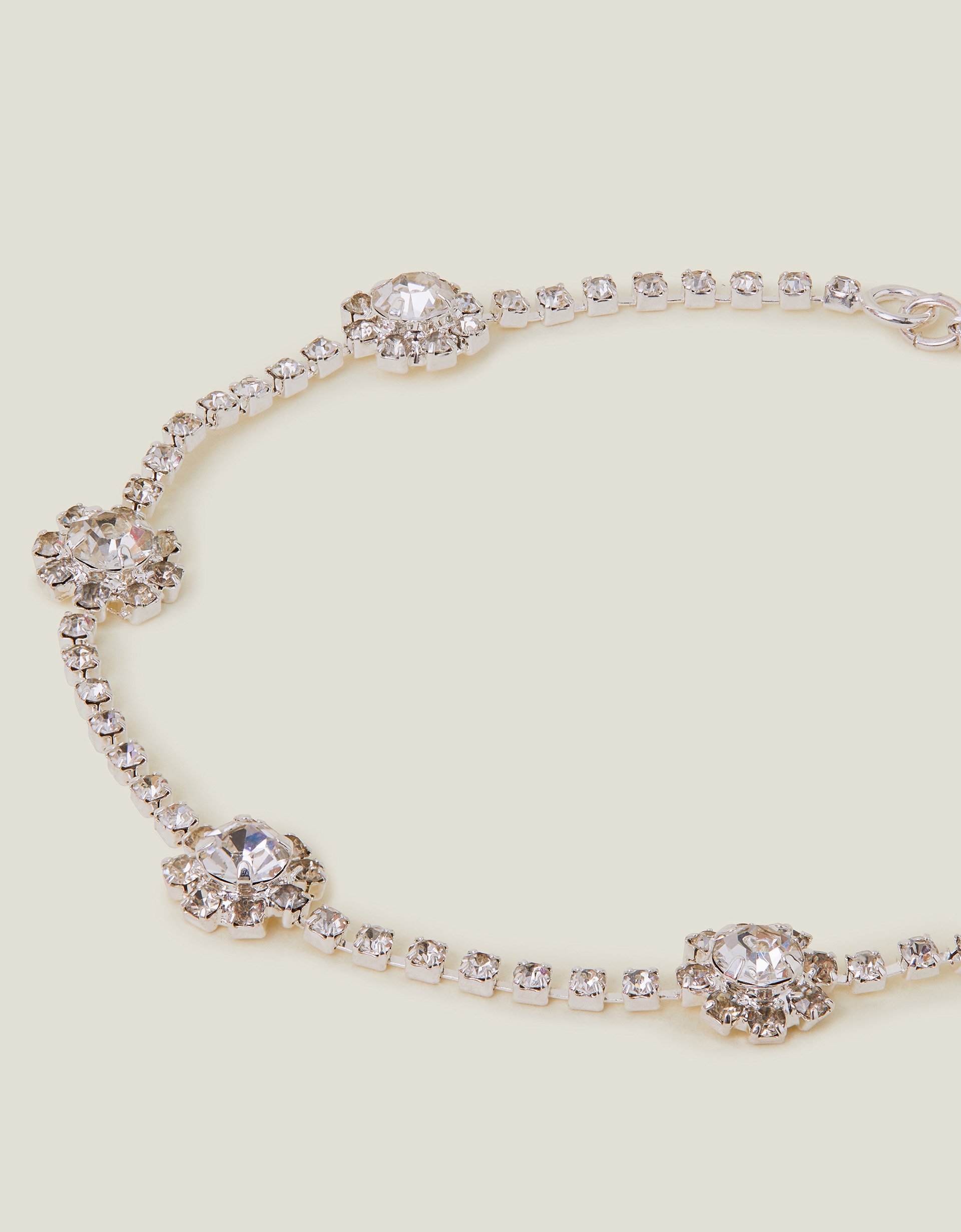 Multicolour Sterling Silver-plated Diamante Flower Bracelet - Accessorize