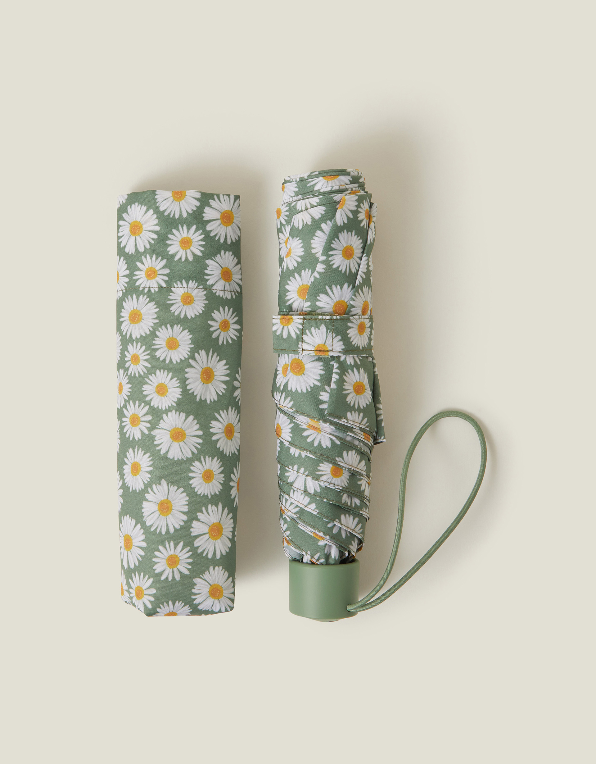 Green Daisy Print Umbrella - Accessorize