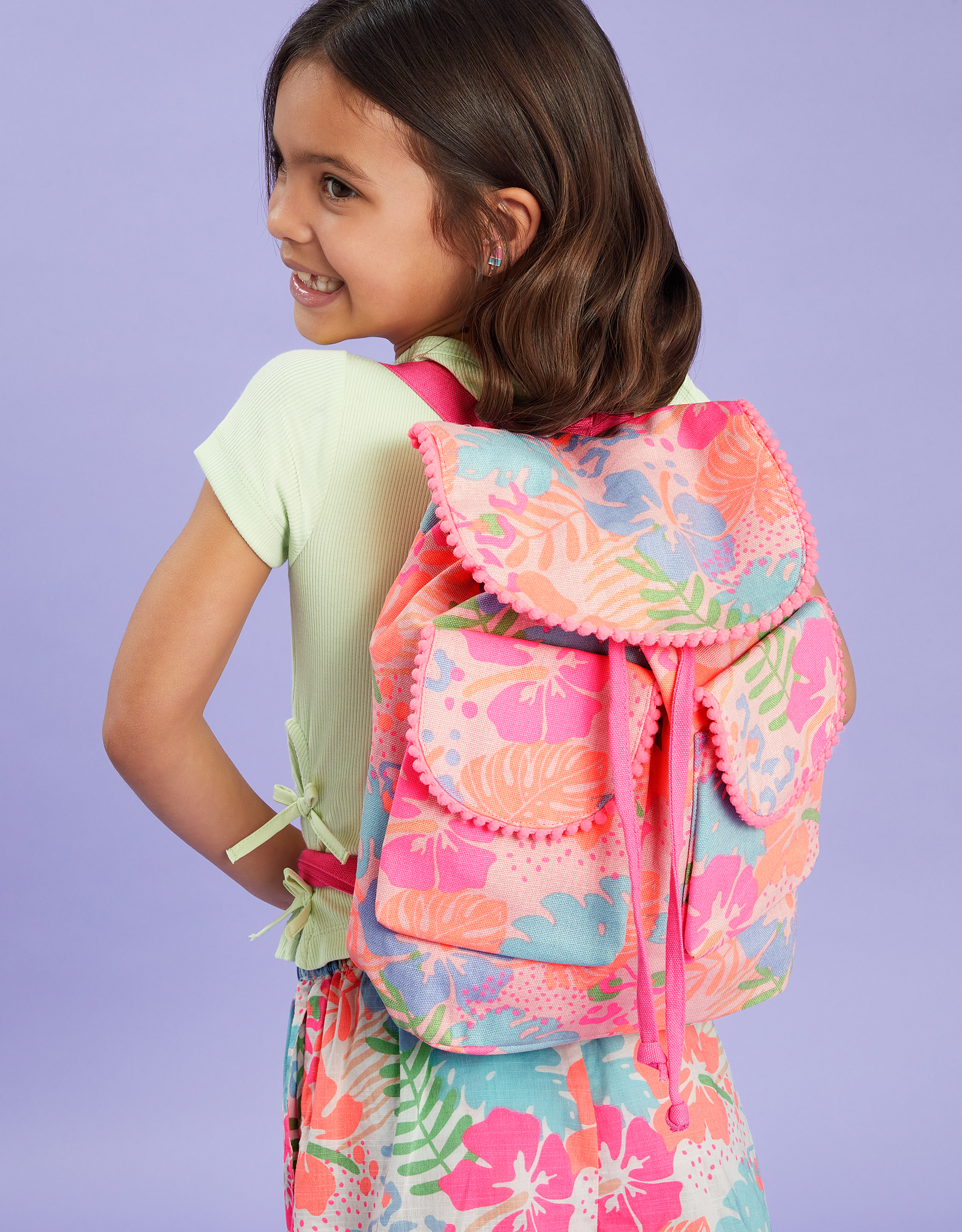 Tropical Print Canvas Backpack - Accessorize