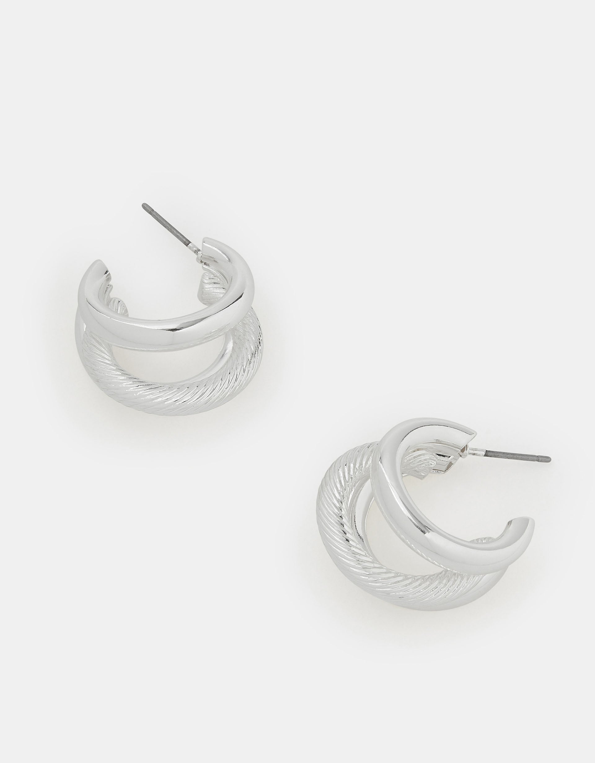 Accessorize Triple Hoop Earrings, Red
