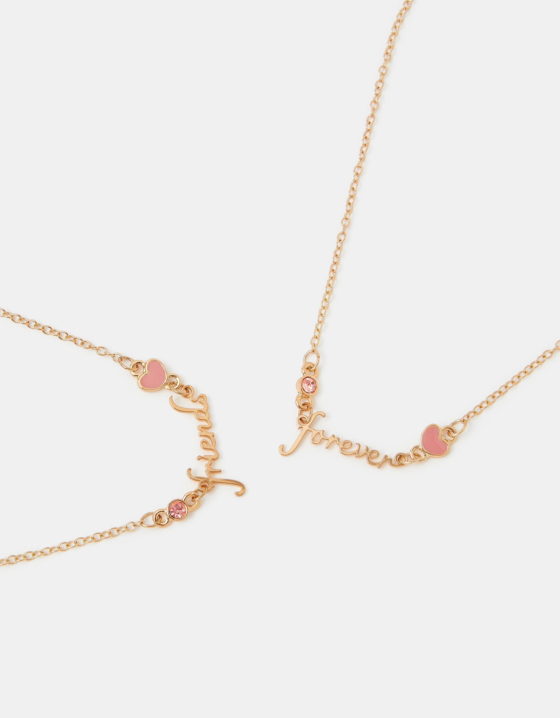 Accessorize Lace Decor 2-Pack Friendship Necklaces, Gold