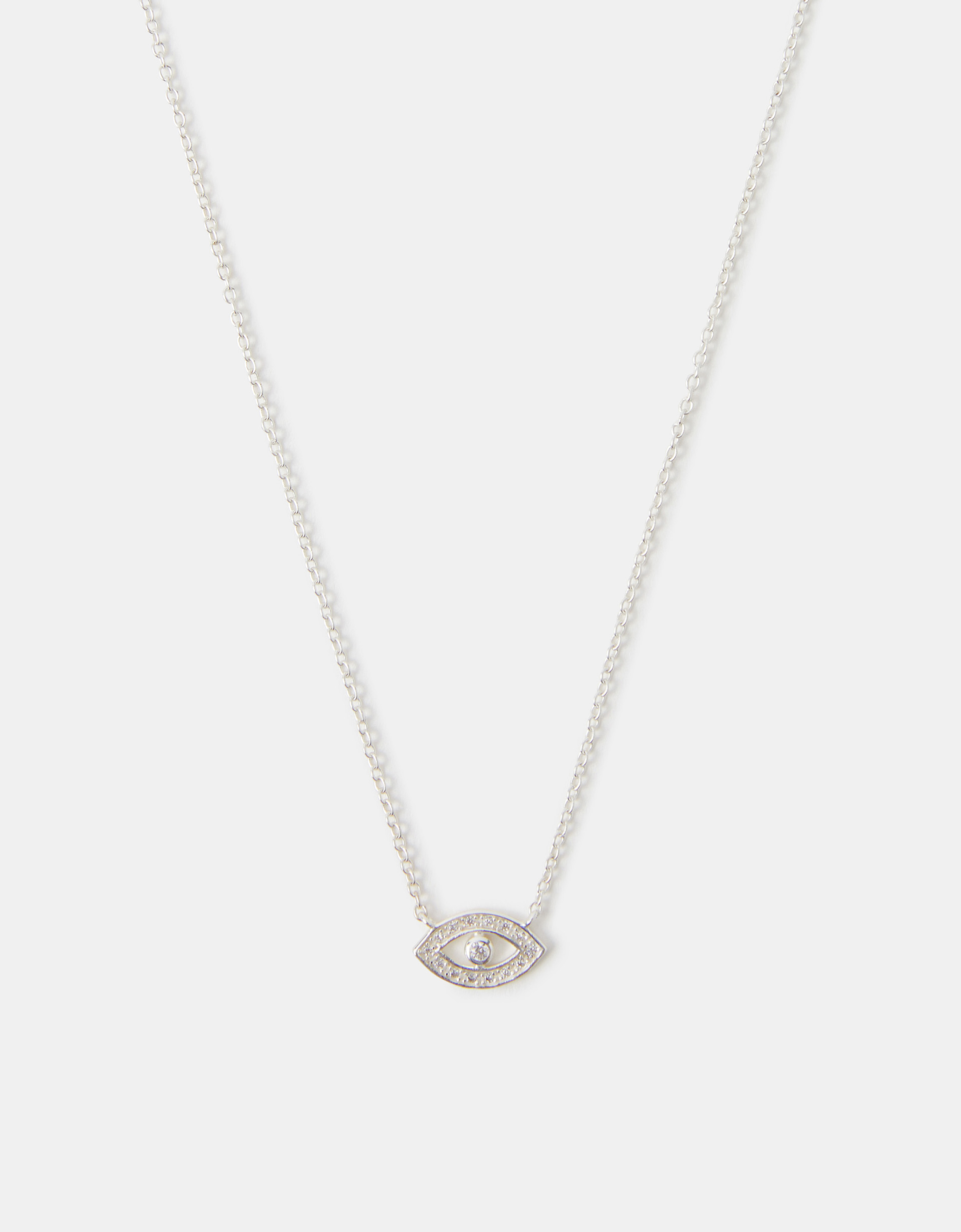 Sterling Silver Evil Eye Pendant Necklace - Accessorize