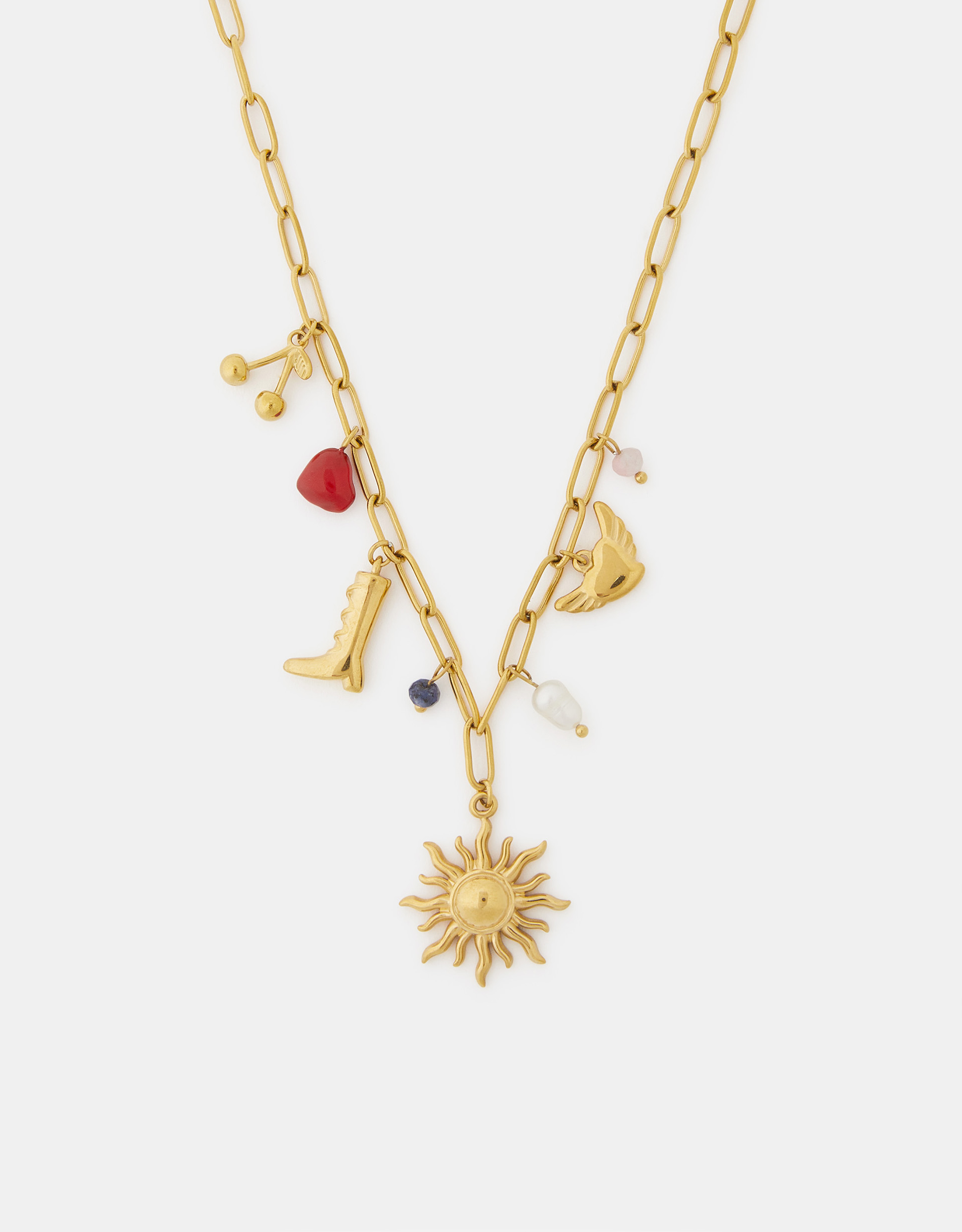 Gold Stainless Steel Cowboy Charm Necklace - Accessorize