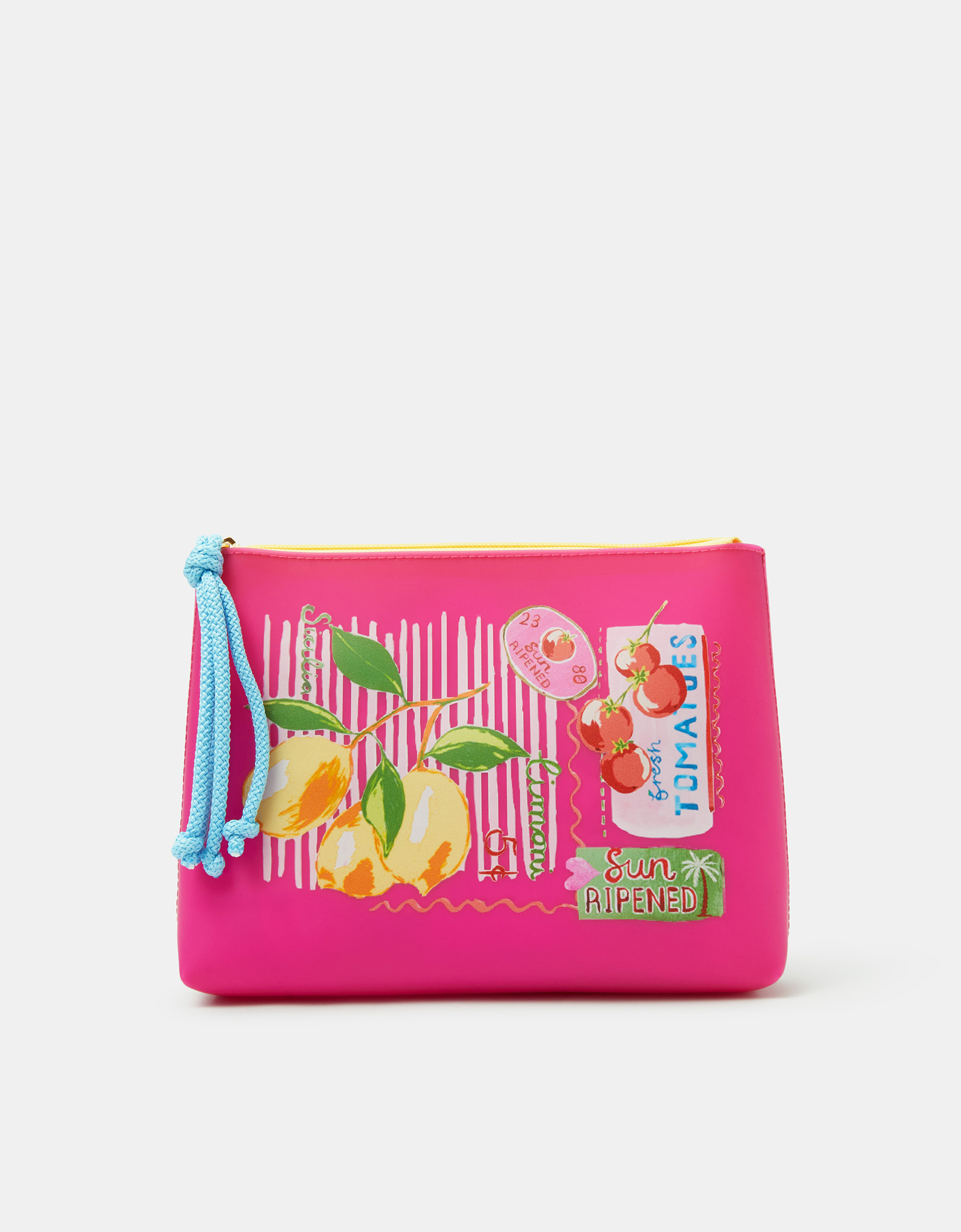 Accessorize - Postcard Print Waterproof Make Up Bag, Pink, Size: 10x2x16cm