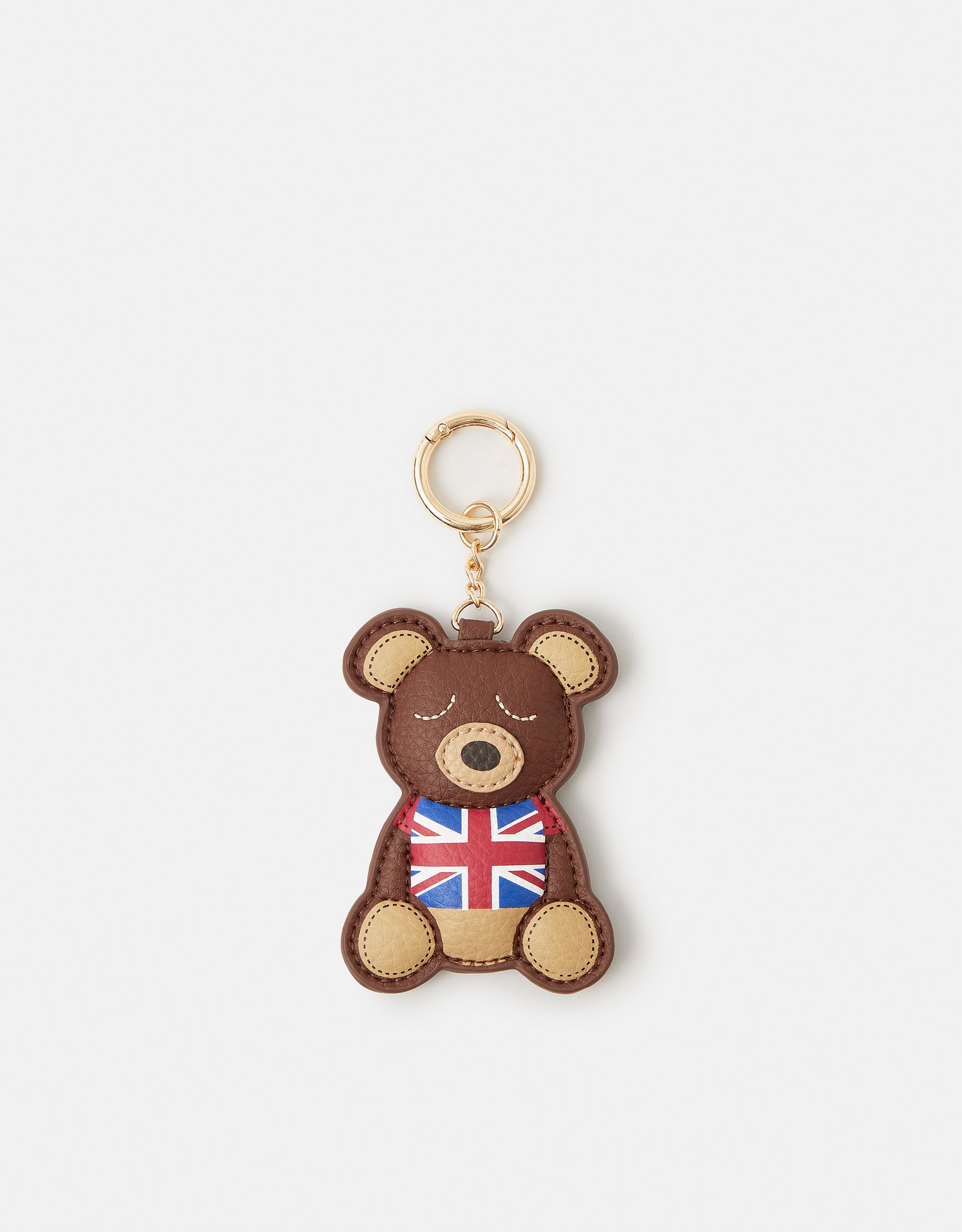 Gold Union Jack Teddy Bag Charm - Accessorize