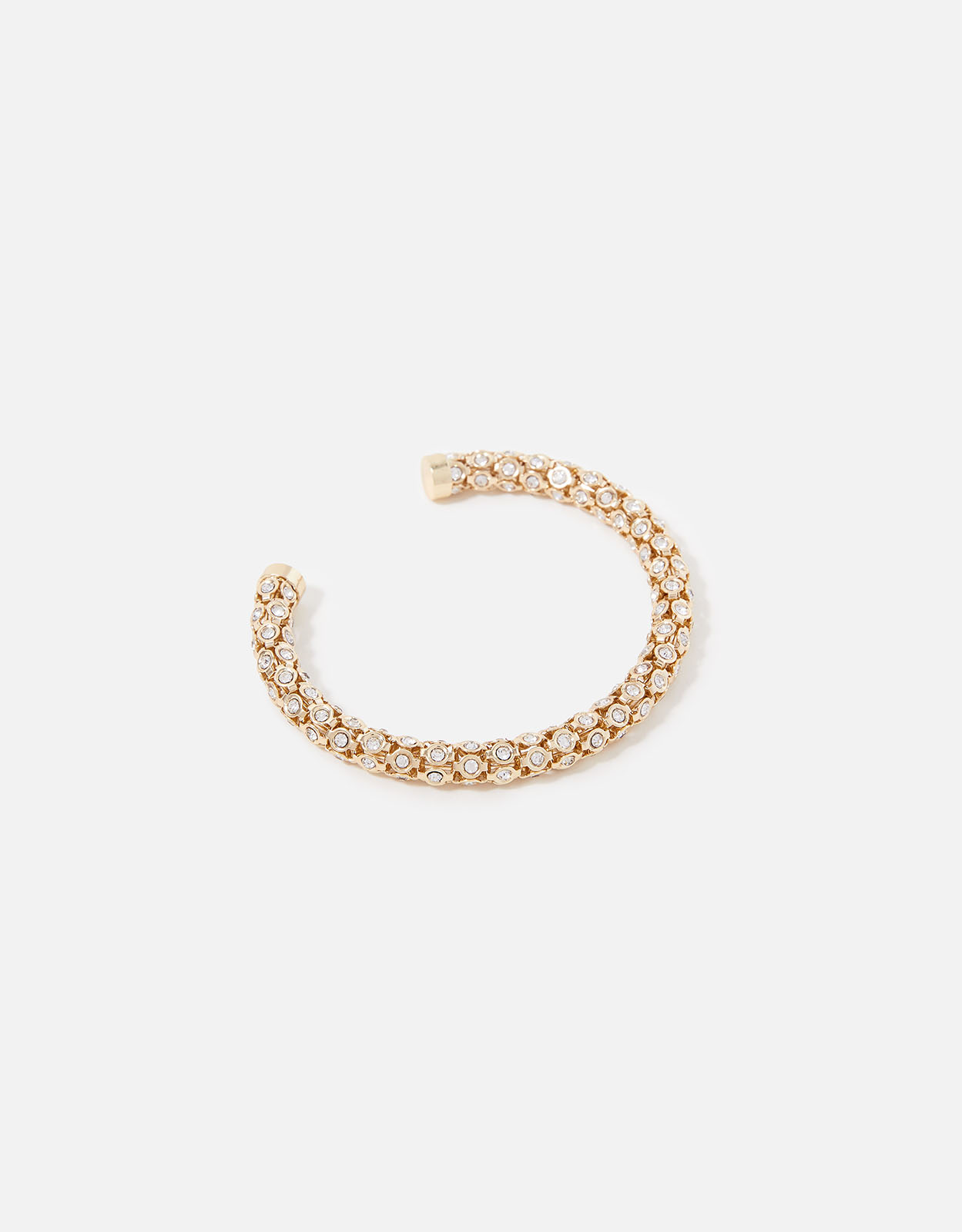 Accessorize Women's Gold Crystal Cuff Bracelet, Size: One Size