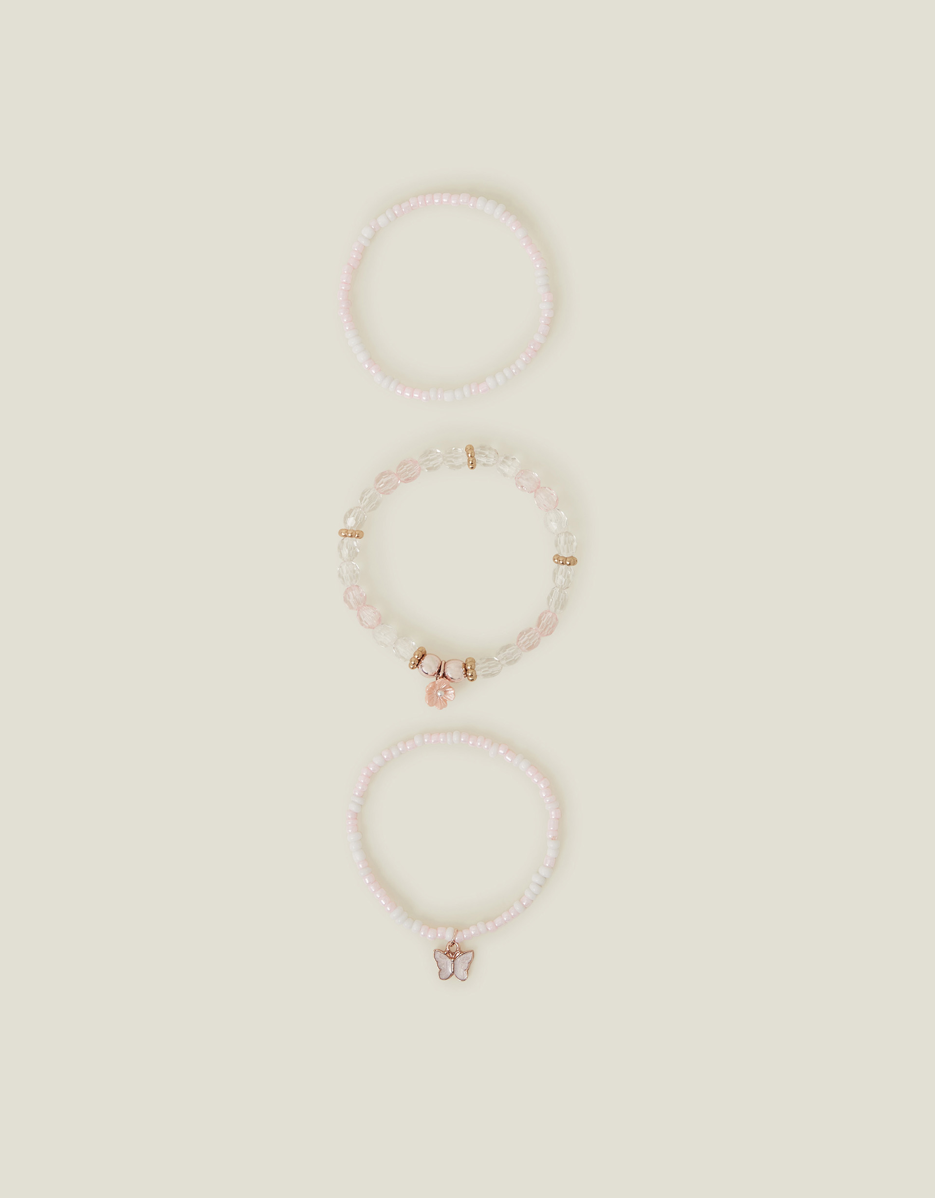 Gold Plastic Butterfly Charm Necklace and Bracelet Set, Size: 14cm, Girl's - Accessorize Kids
