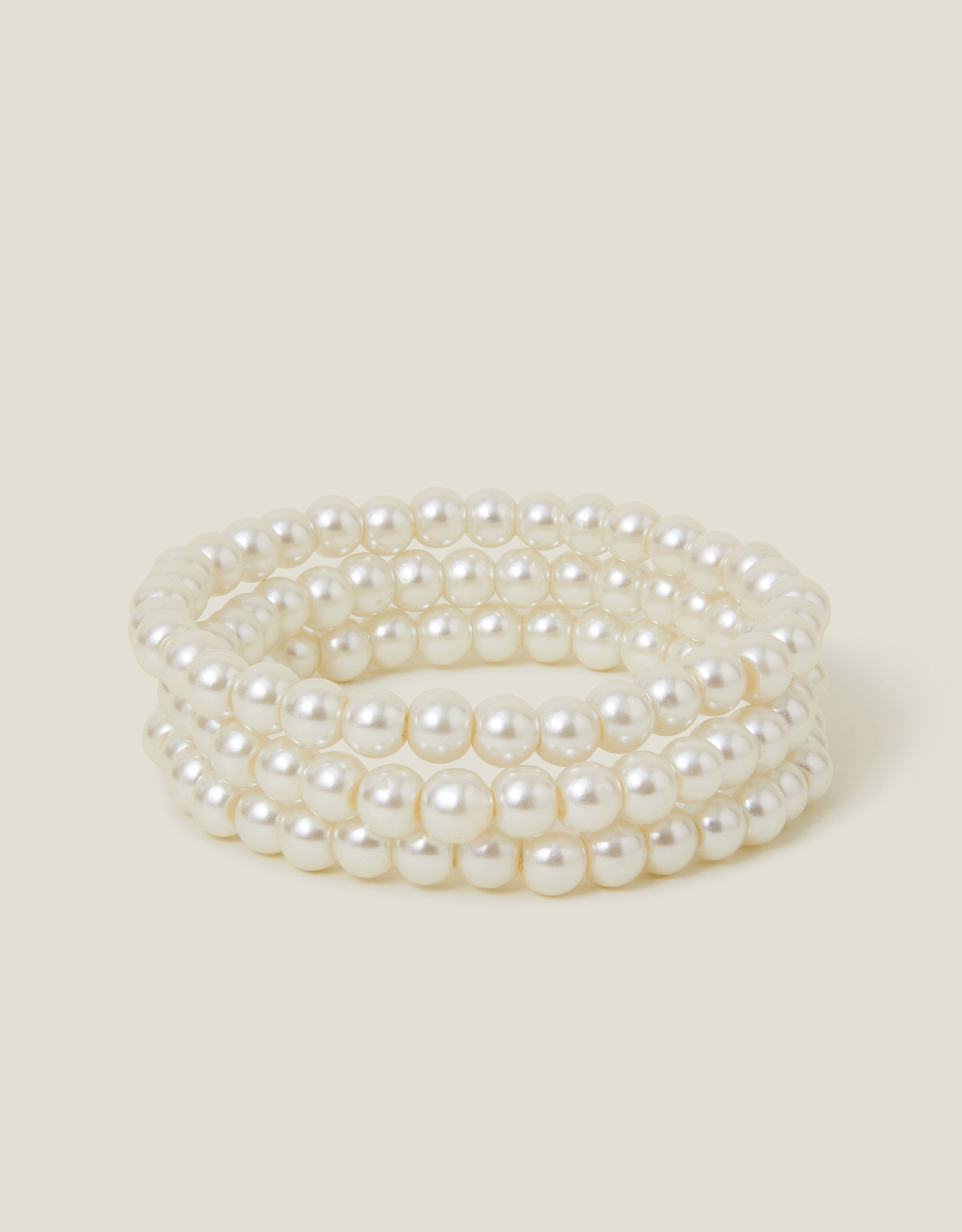 Multicolour 3-Pack Pearl Bead Stretch Bracelets - Accessorize