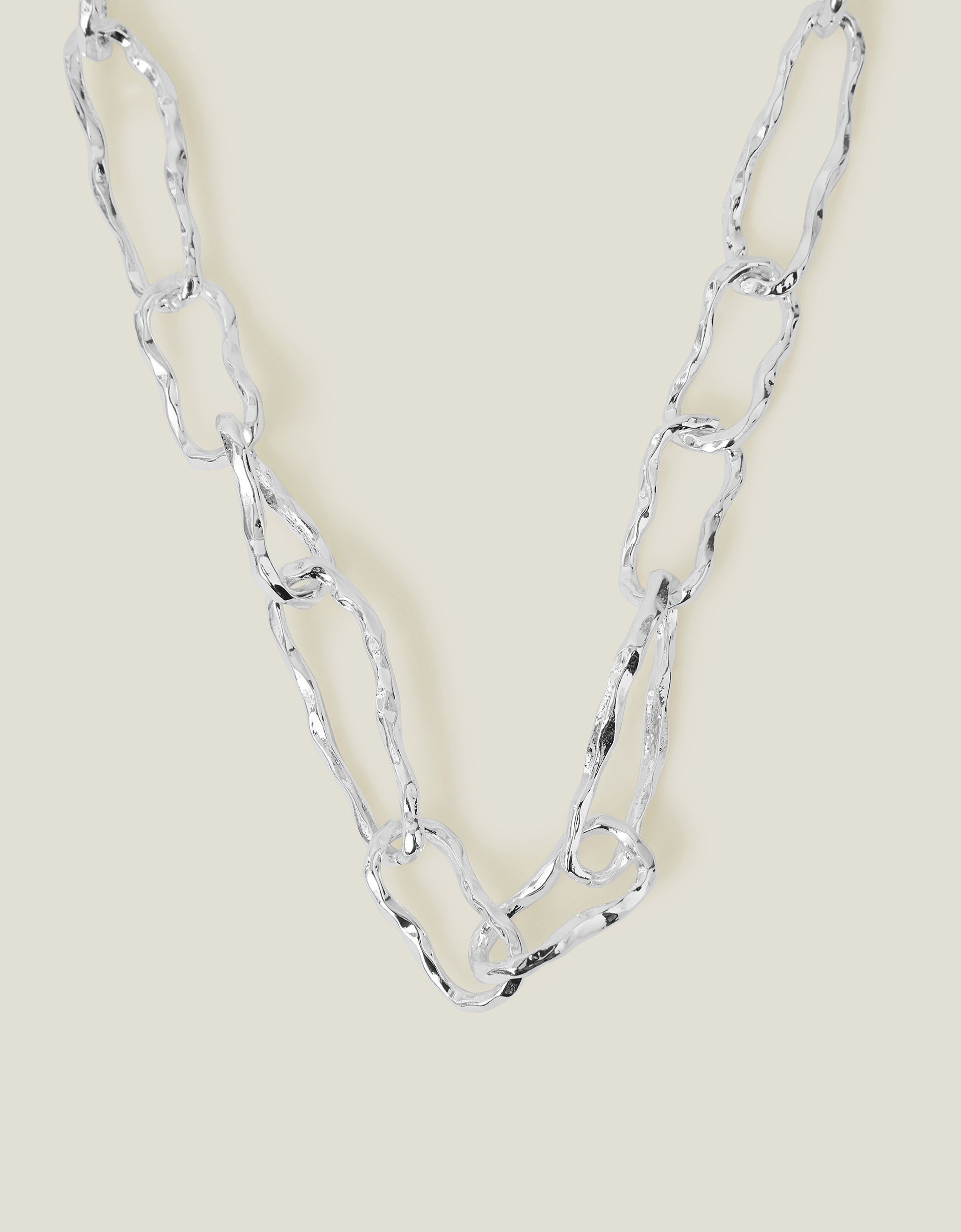 Multicolour Sterling Silver-plated Chunky Chain T-bar Necklace - Accessorize