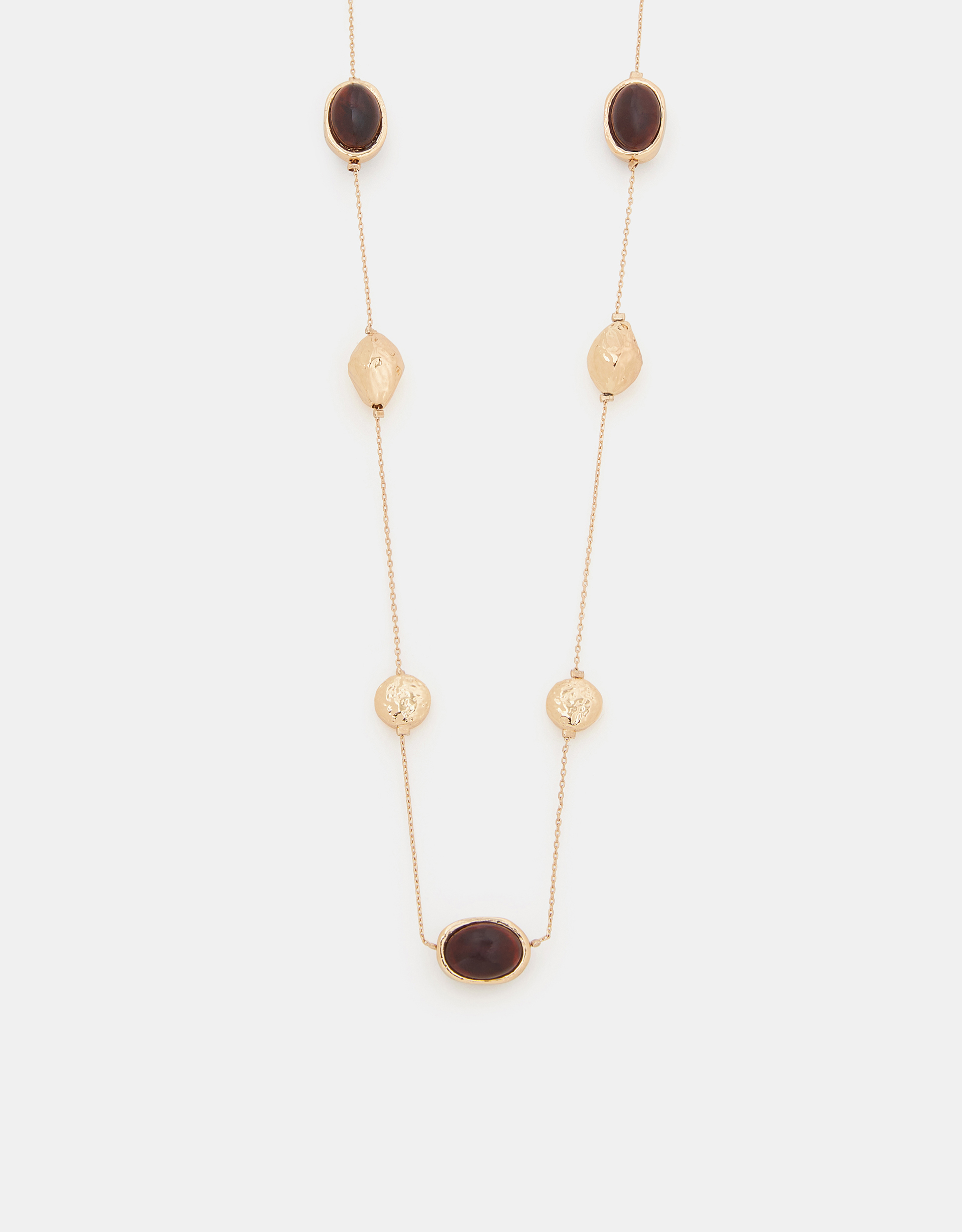 Gold Resin Stone Station Necklace - Accessorize