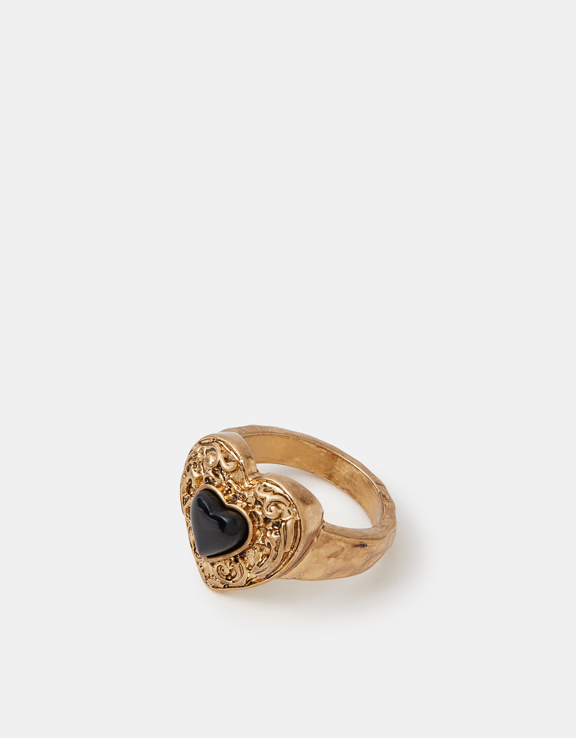 Filigree Heart Ring Gold, Size: M - Accessorize