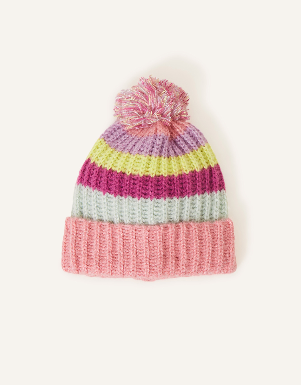 Accessorize Girl's Stripe Knit Beanie Multi, Size: 3-6 yrs