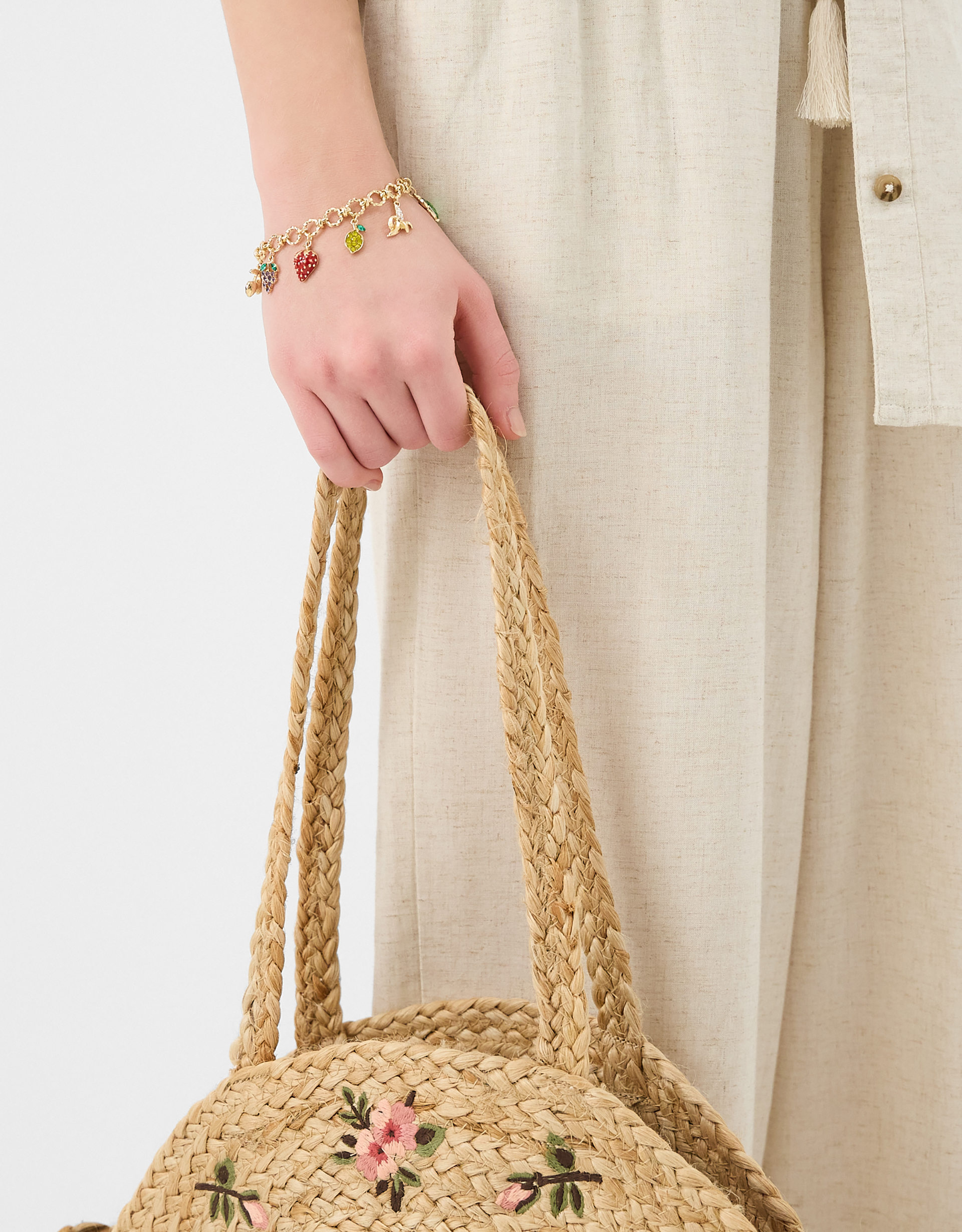 Diamanté Fruit Charm Bracelet - Accessorize