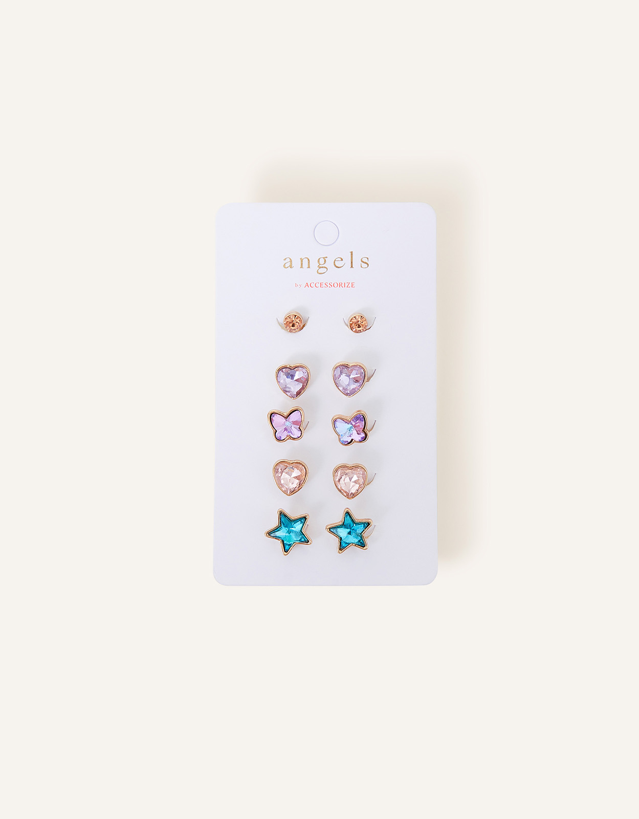 Accessorize Women's Girls Gem Clip-On Earrings 5 Pack, Size: 1cm