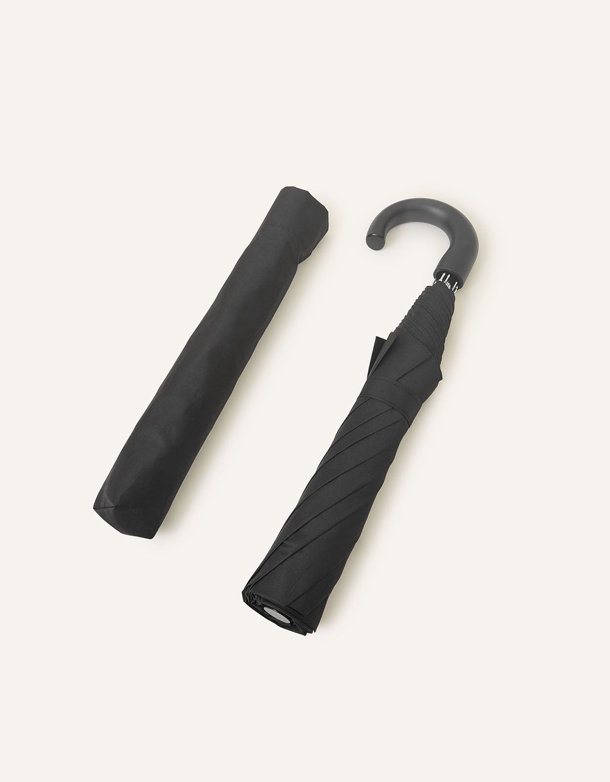Accessorize Crook Handle Umbrella, Black, Size: 39x10cm