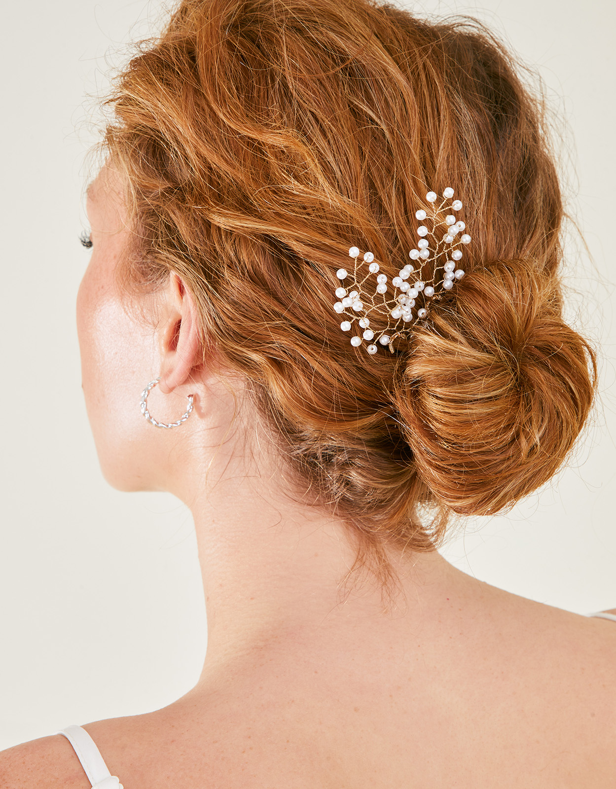 Gold/white Delicate Pearl Leaf Hair Pins Set of Two, Size: 2cm, Women's - Accessorize