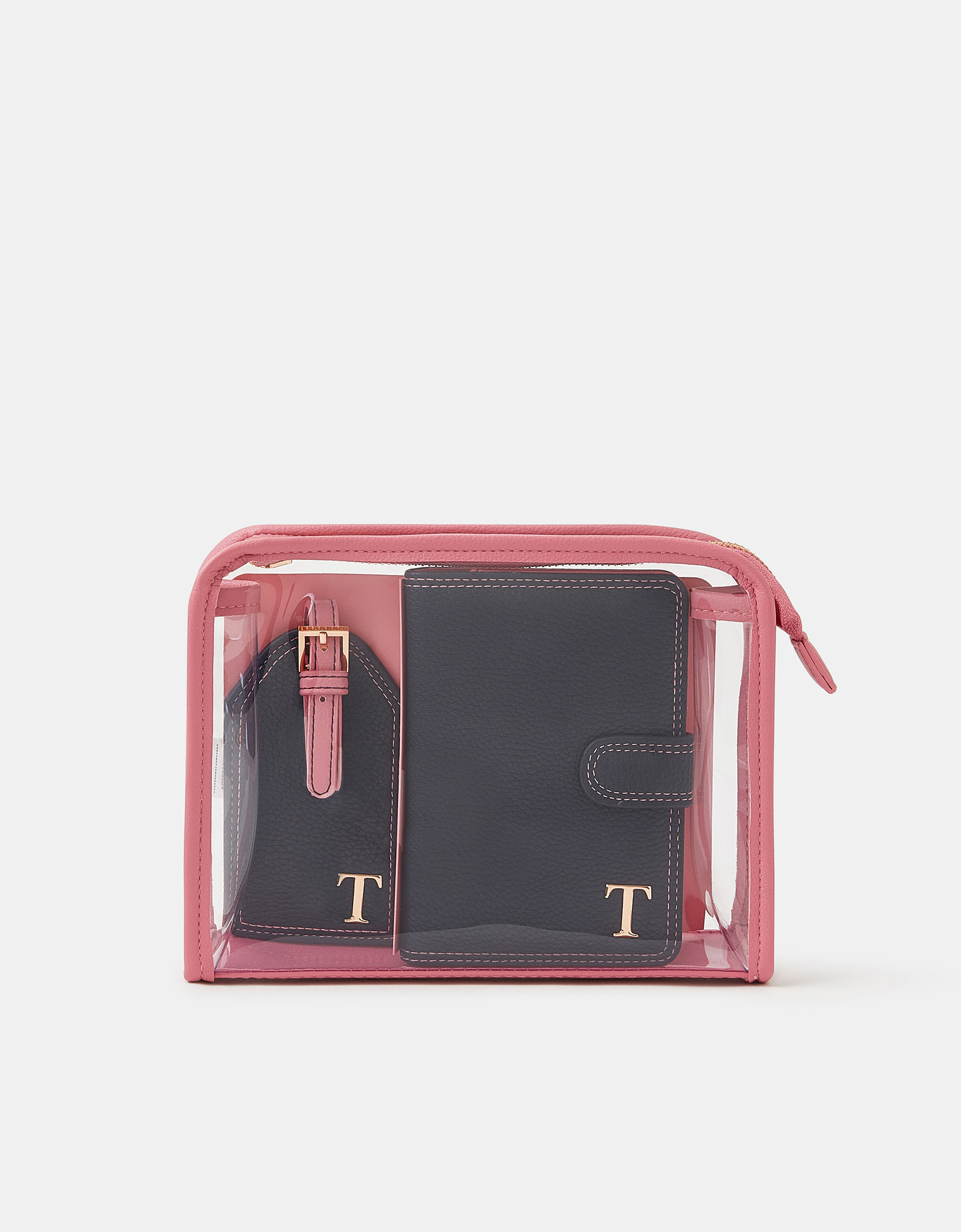 Initial Passport Holder & Luggage Tag Blue, Size: K - Accessorize