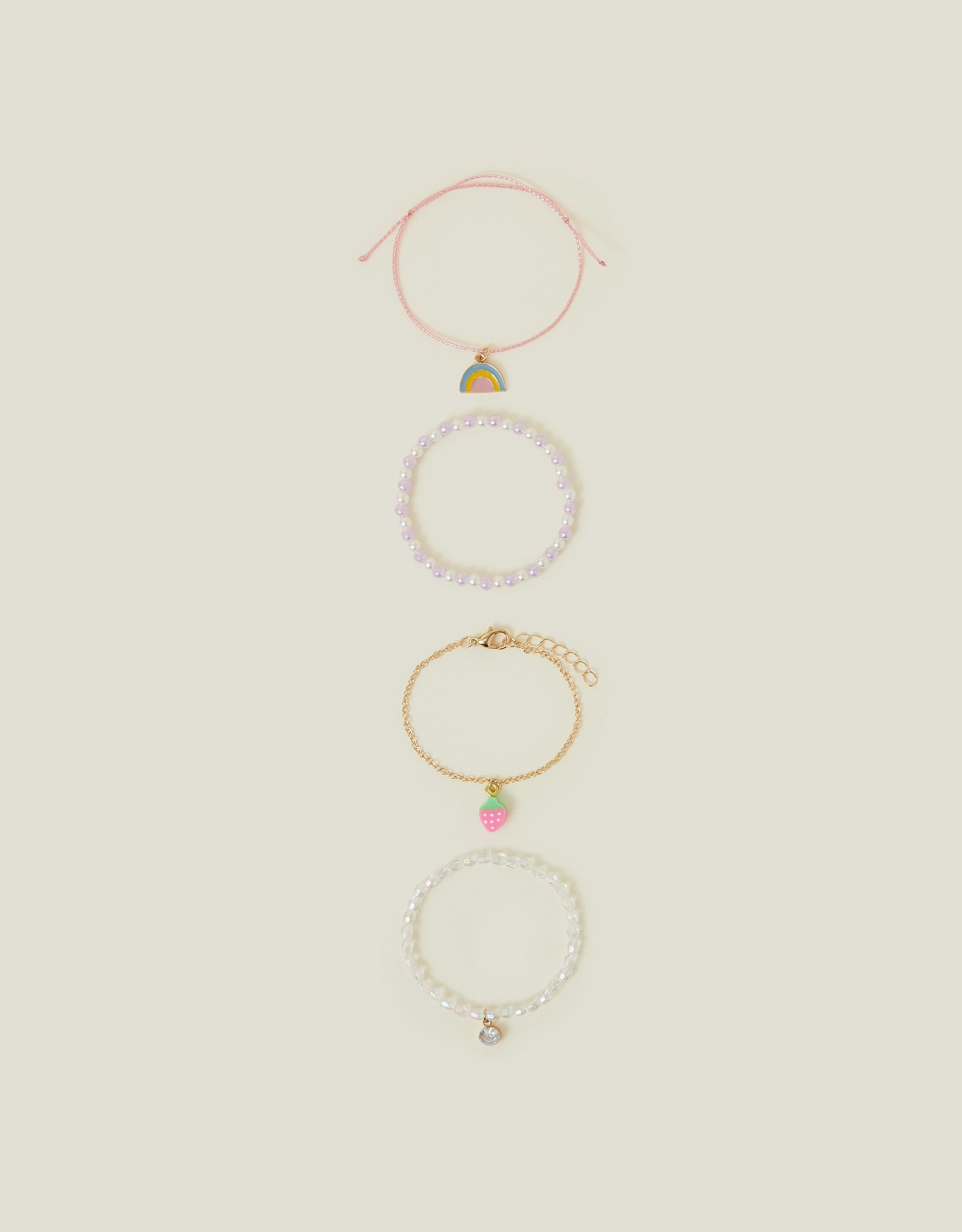 Gold 4-Pack Girls Spring Friendship Bracelets, Kids - Accessorize
