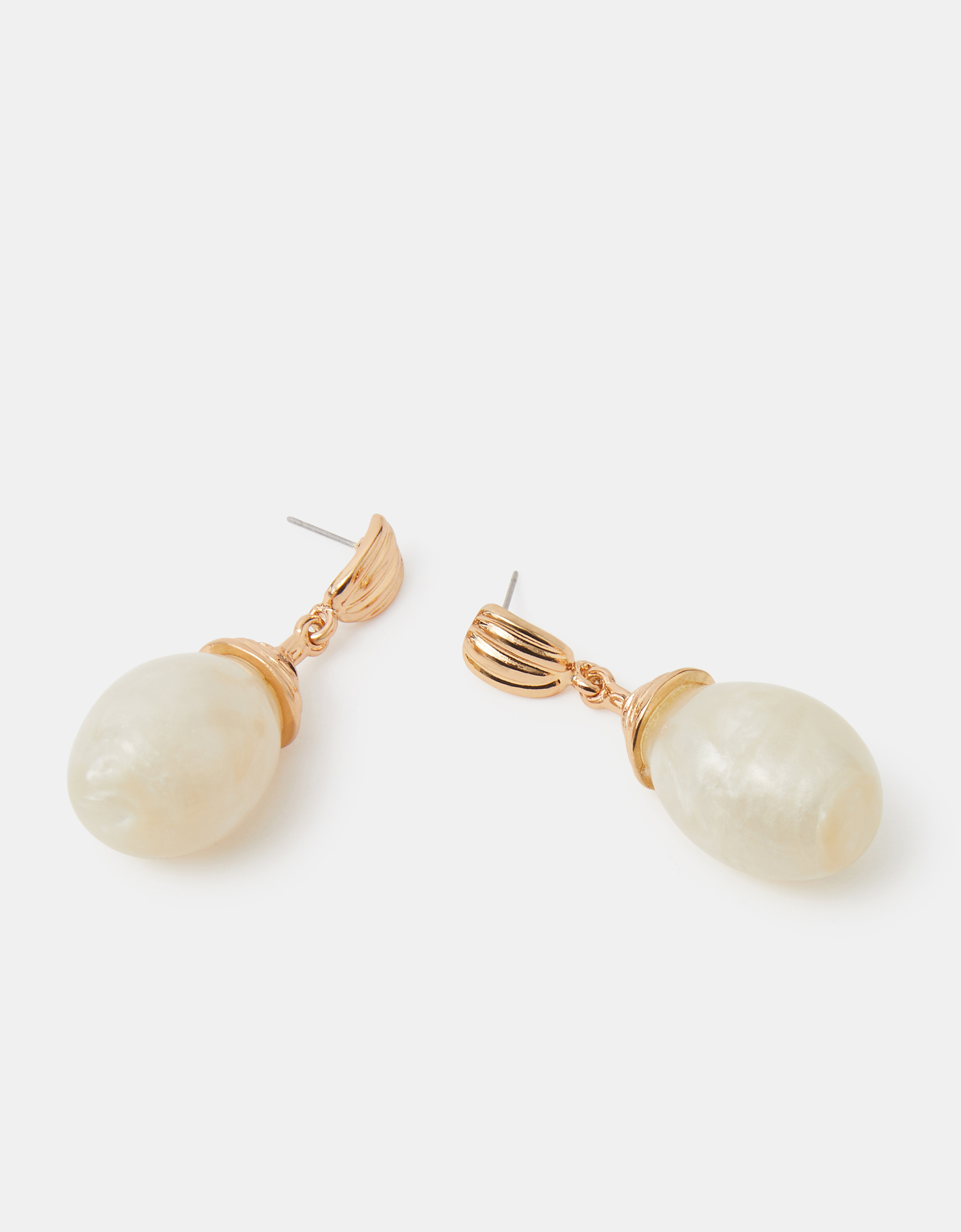 Gold Chunky Resin Drop Earrings - Accessorize