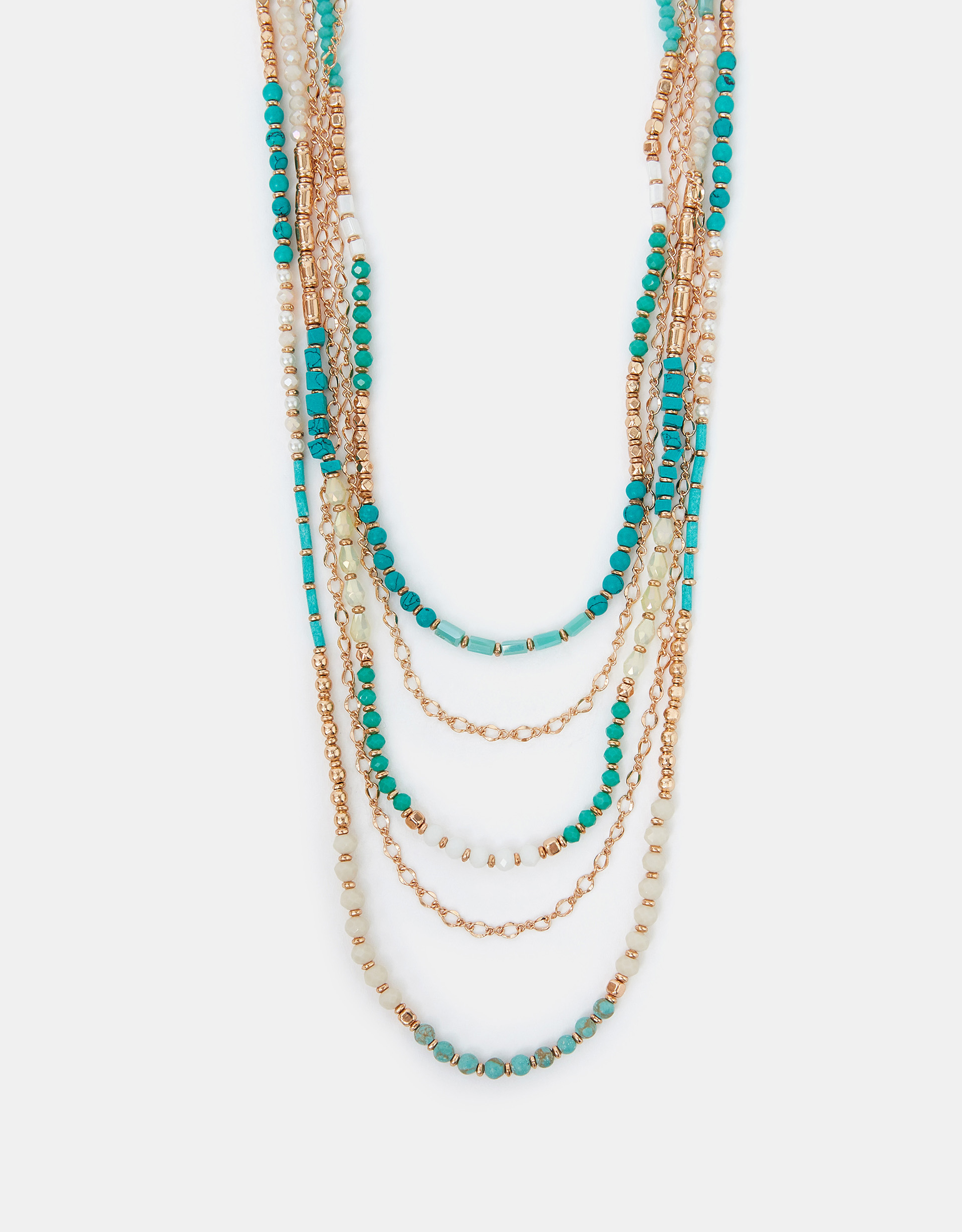 Gold Layered Beaded Necklace - Accessorize