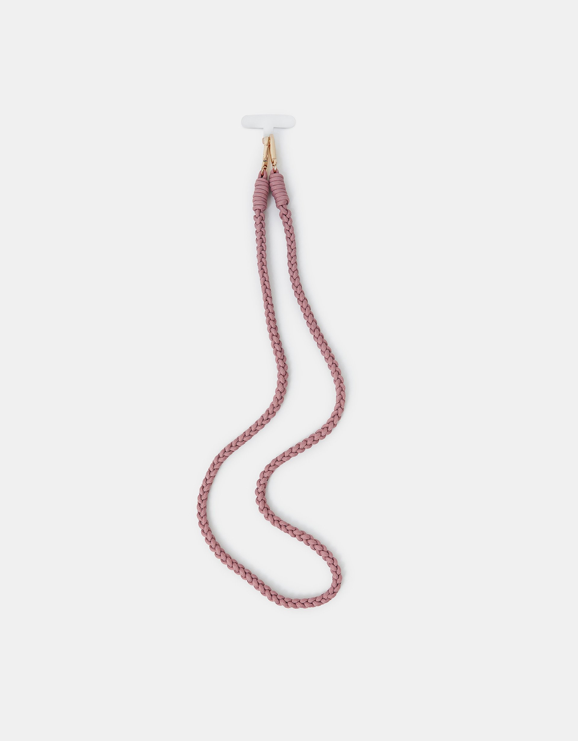 Pink Braided Cord Phone Strap, Size: 63cm, Women's - Accessorize