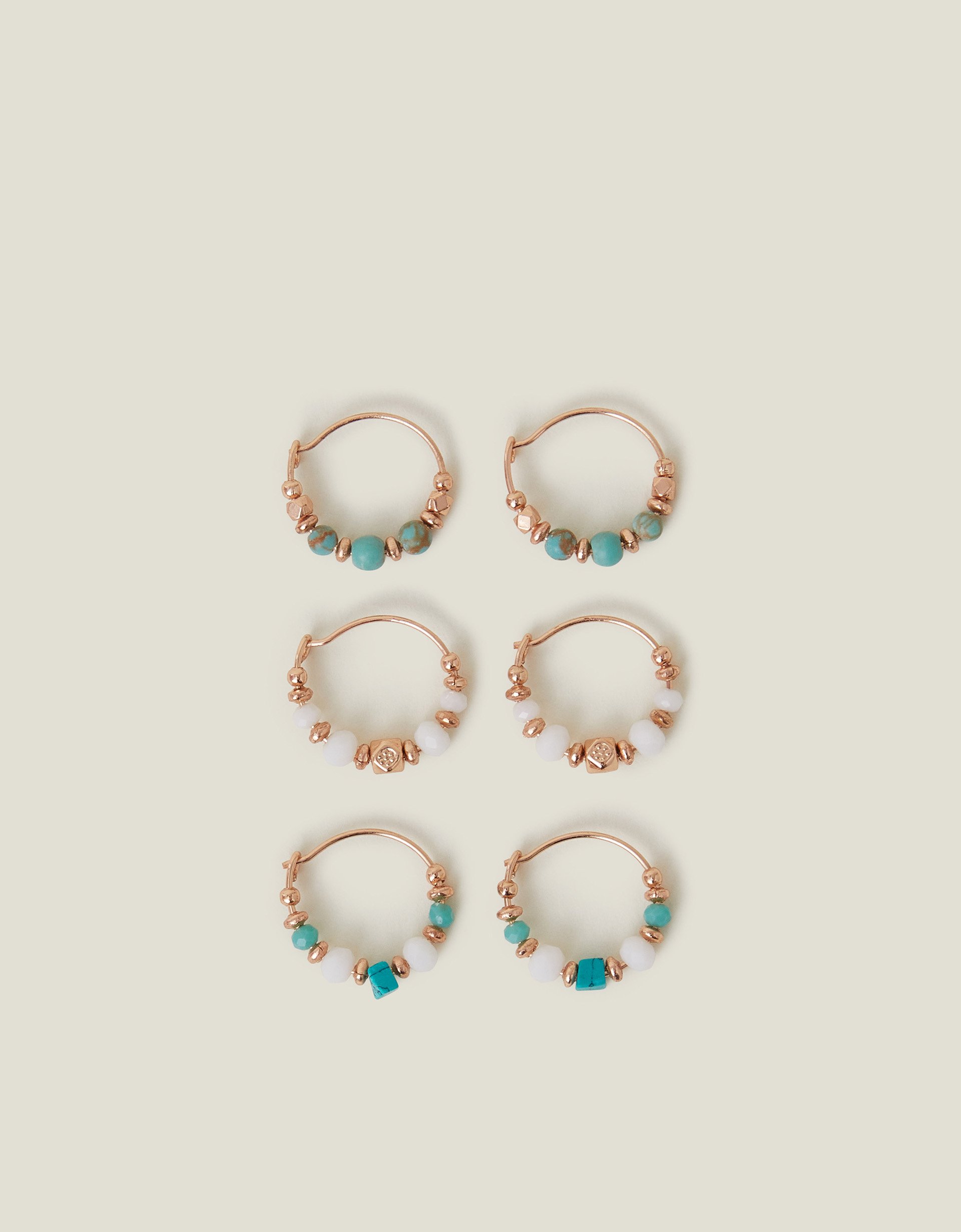 3-Pack Mini Facet Hoop Earrings - Accessorize